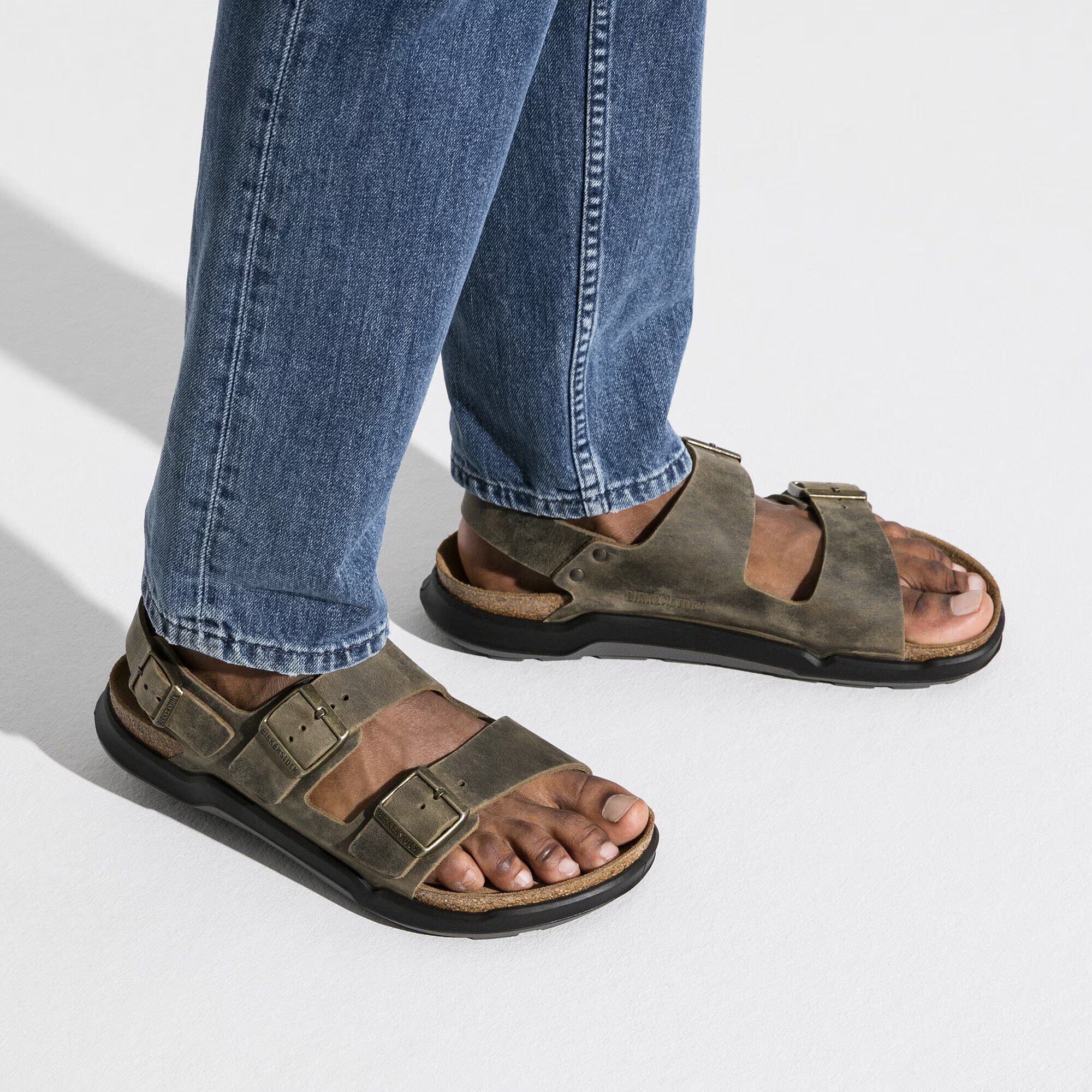 Men's BIRKENSTOCK Milano Crosstown Oiled Leather Faded Khaki