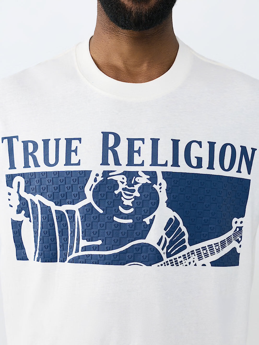 Men's True Religion Checkered Buddha Tee White