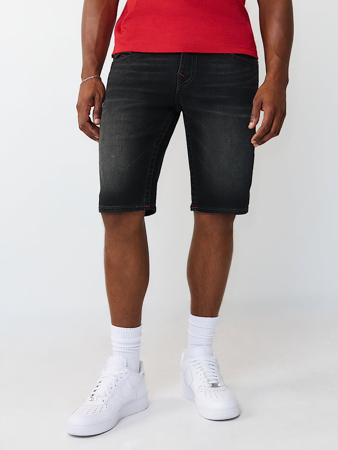 Men's True Religion Ricky Big T Flap Shorts Albarn Black Wash