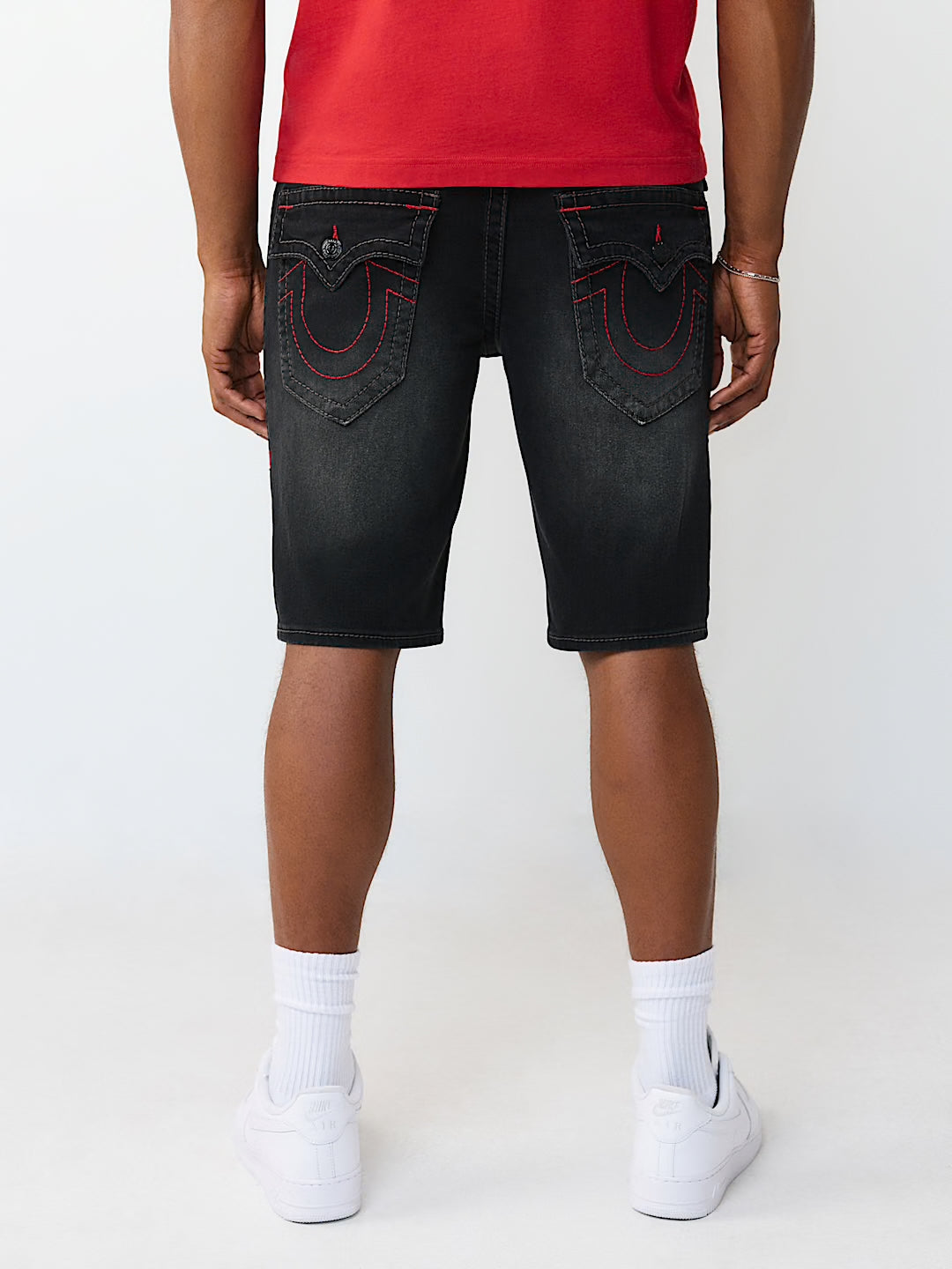 Men's True Religion Ricky Big T Flap Shorts Albarn Black Wash