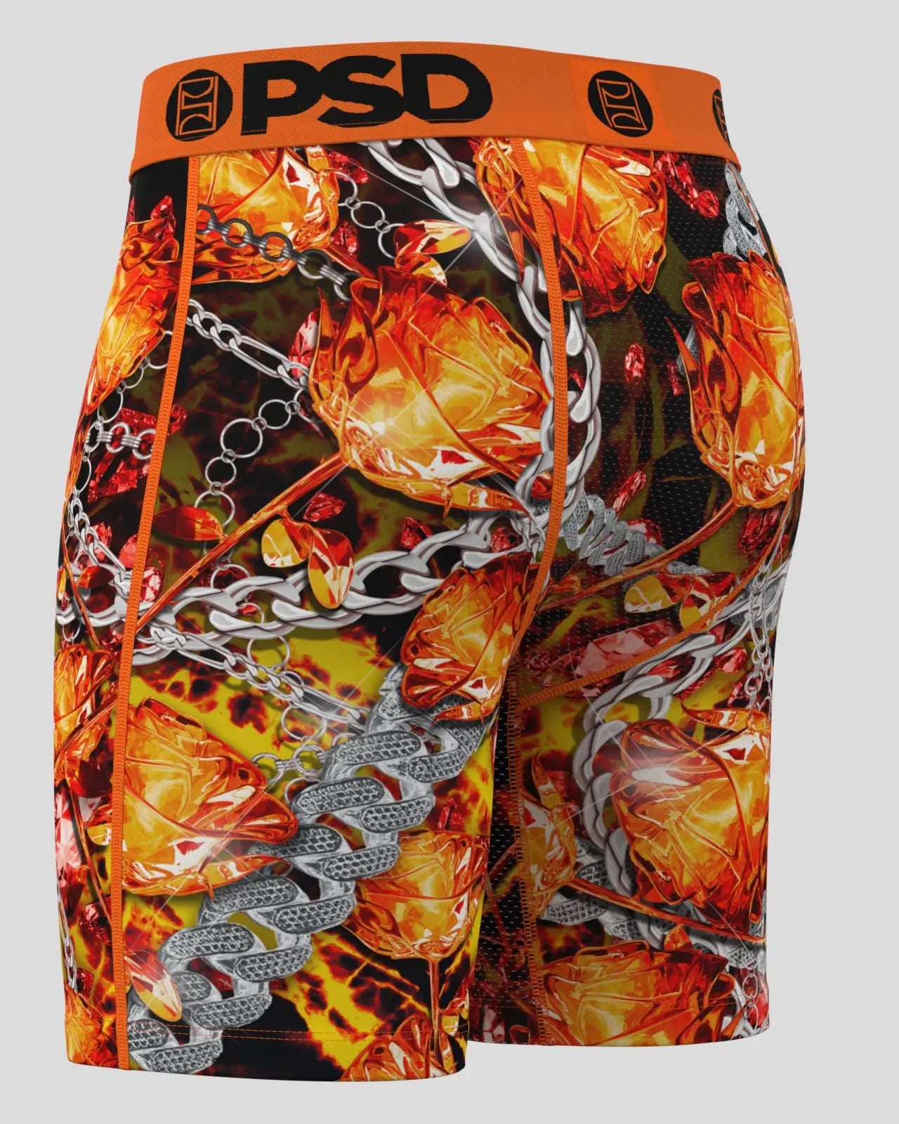 Men's PSD Boxer Briefs Burning Roses