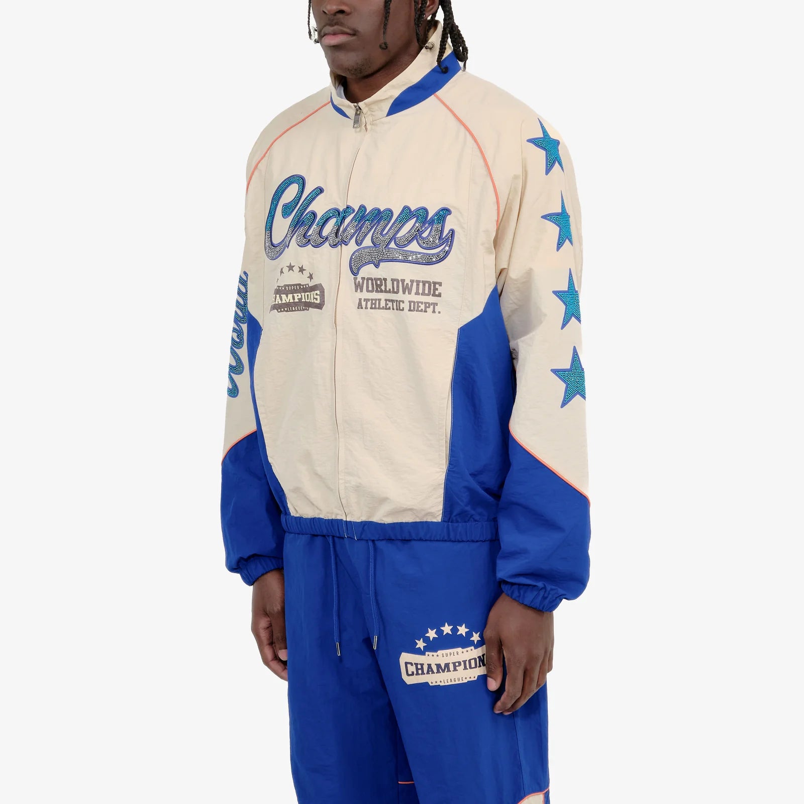 Men's Copper Rivet Champs Windbreaker Full Zip Royal Blue