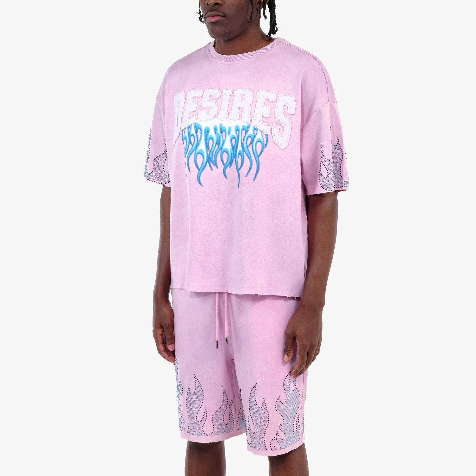 Men's Copper Rivet Desires Crop T-Shirt Pink