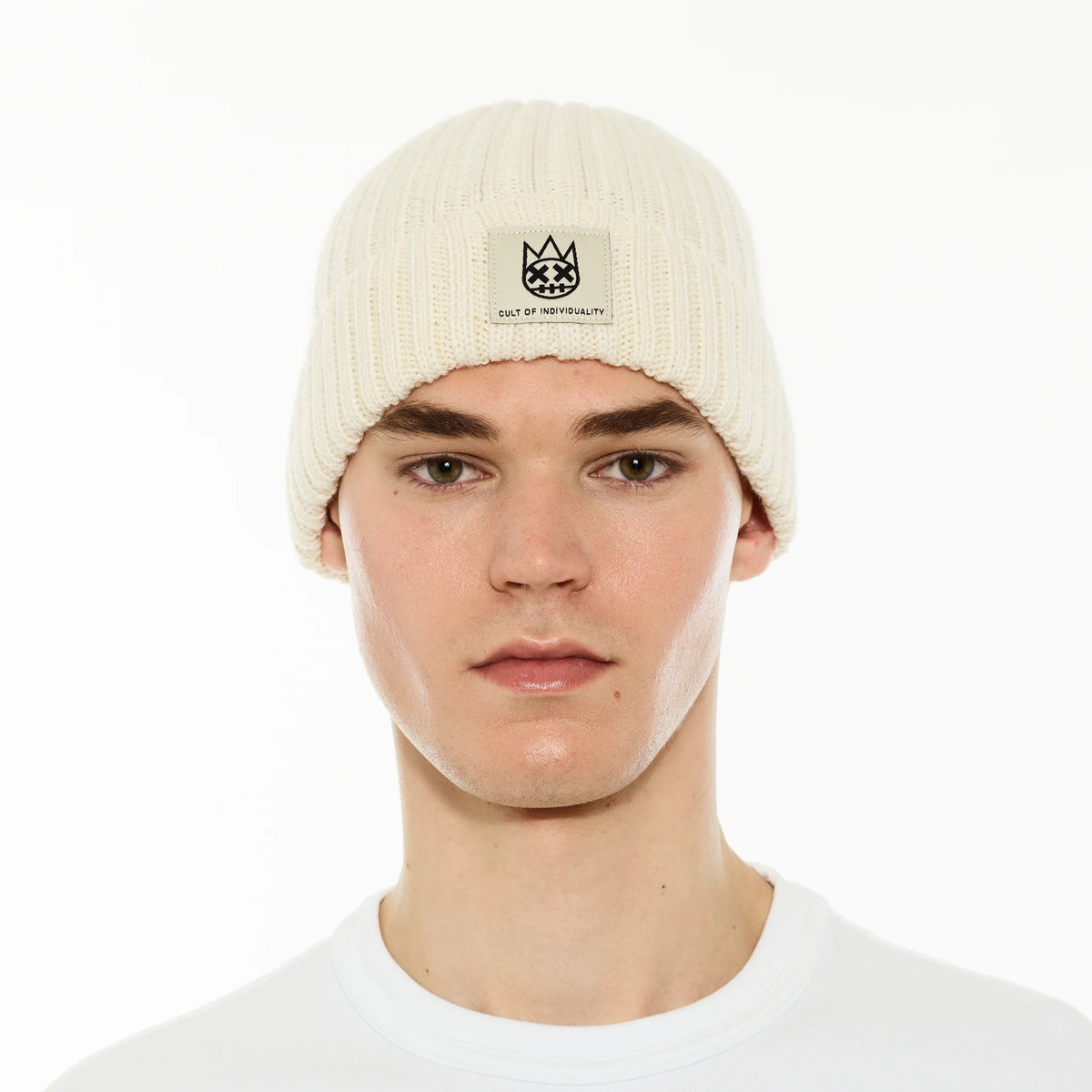Cult of Individuality Knit Hat Winter White