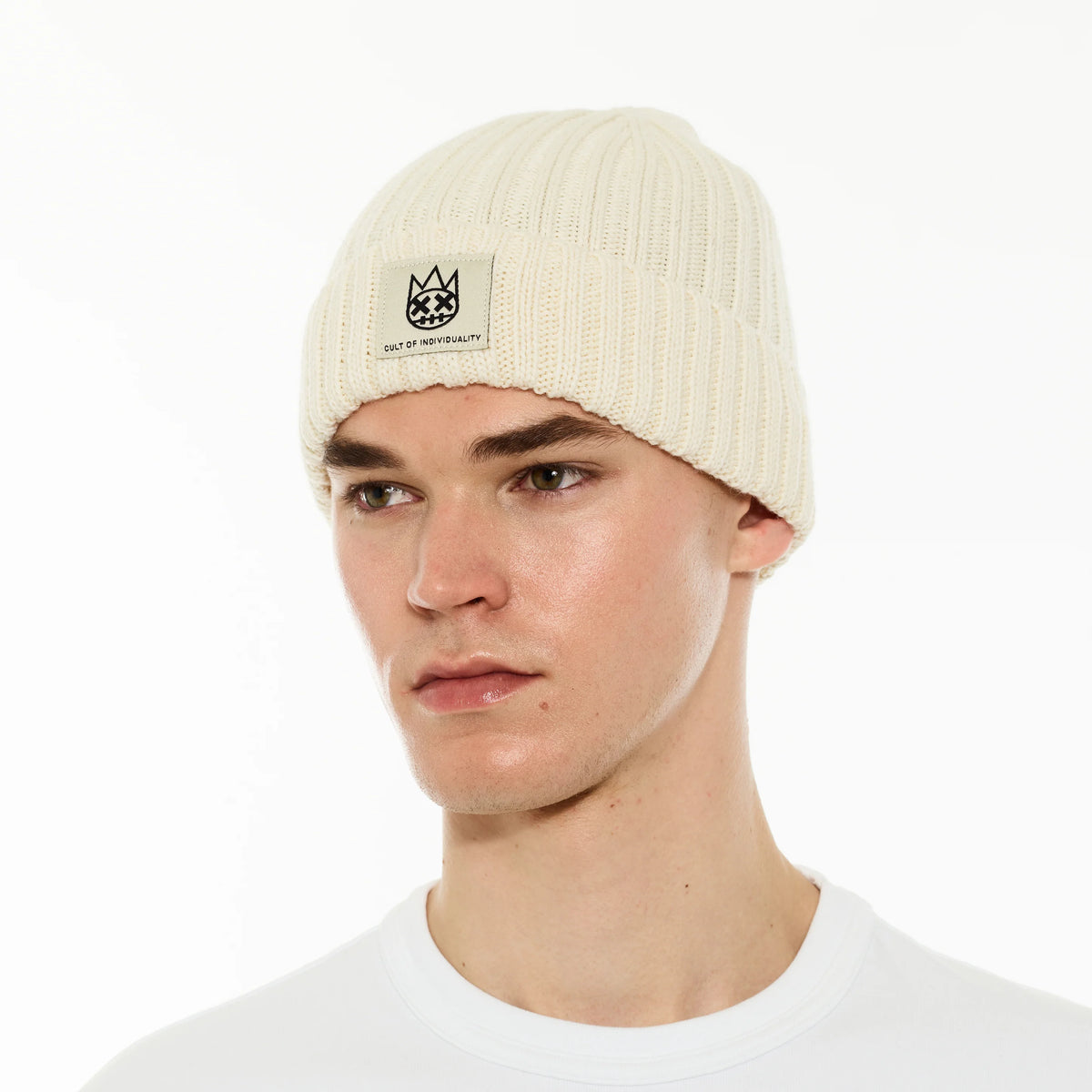 Cult of Individuality Knit Hat Winter White