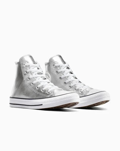 Unisex Converse Chuck Taylor All Star Hi Metallic Canvas Shoes Granite / White / Black
