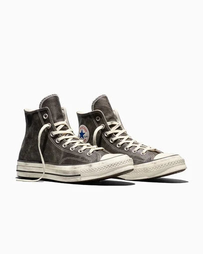 Men's Converse Chuck 70 Burnished Leather High Top Shoes Black