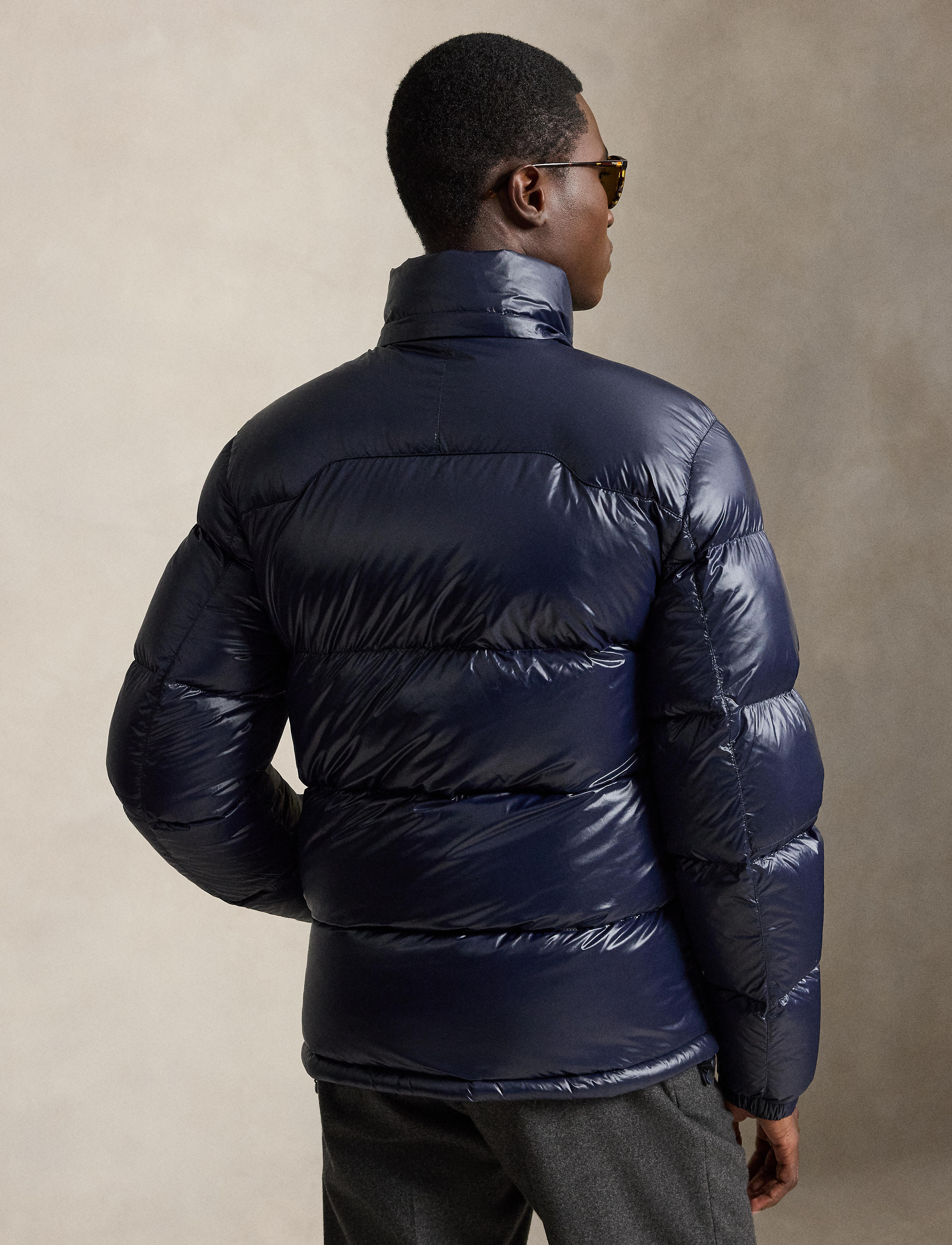 Men's Polo Ralph Lauren The Gorham Glossed Down Jacket Collection Navy Glossy