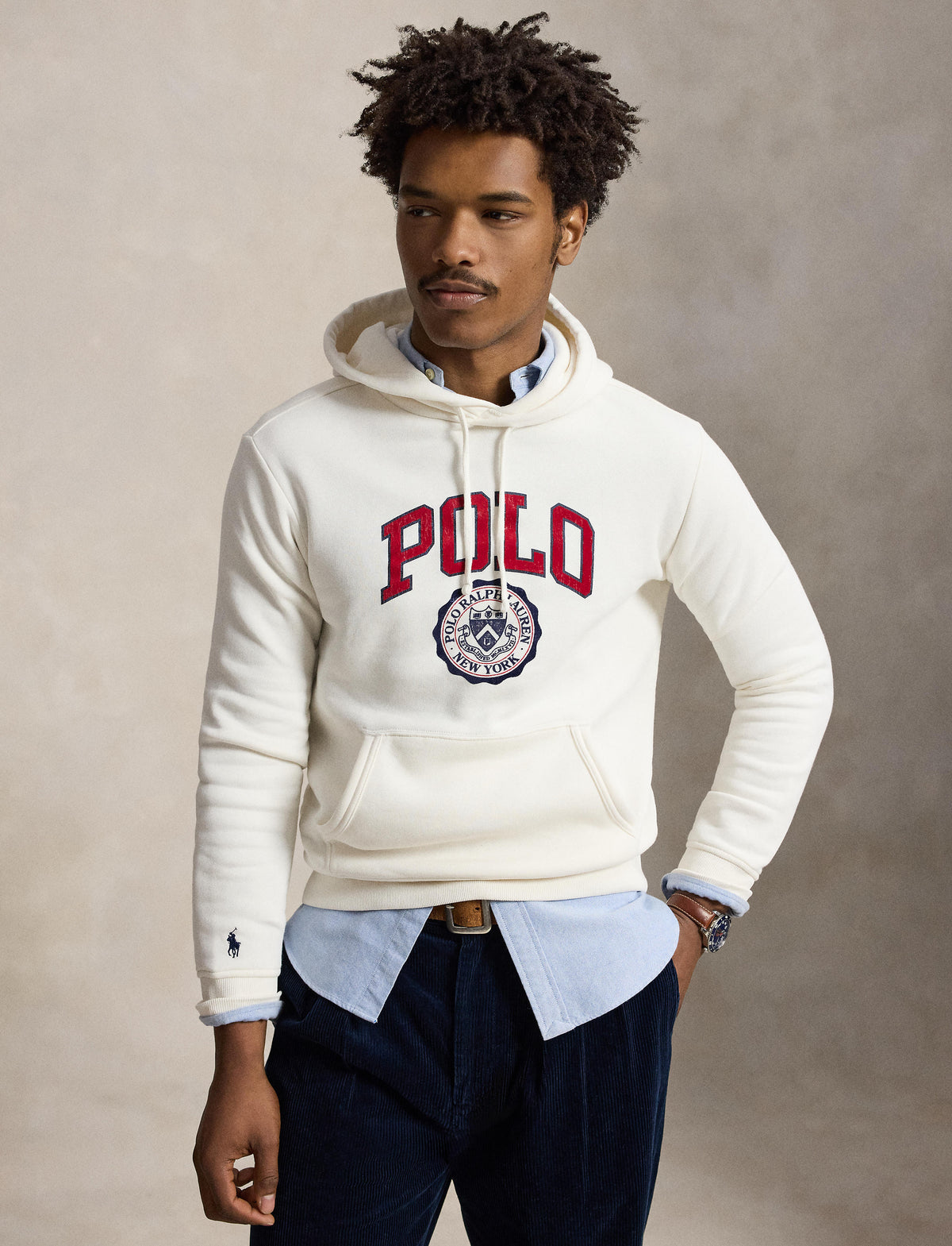 Men's Polo Ralph Lauren Logo Fleece Hoodie Nevis 710B26149002