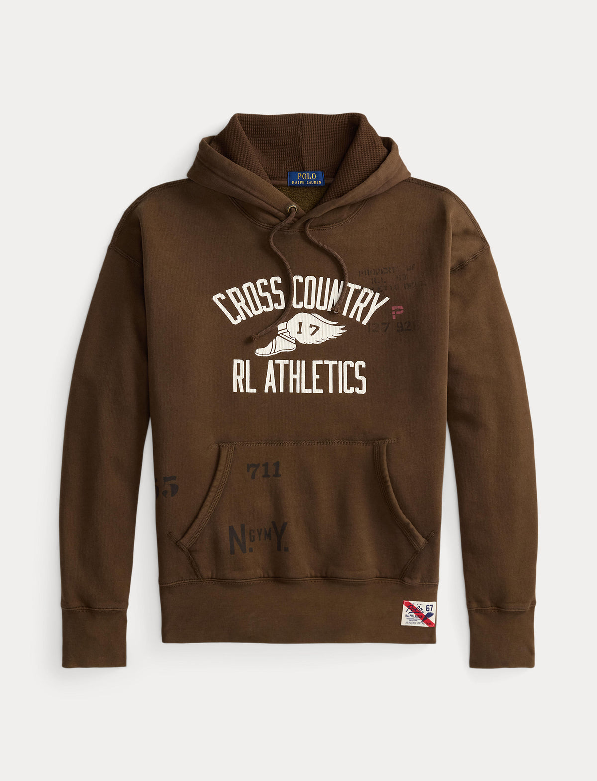 Men's Polo Ralph Lauren Vintage Fit Fleece Graphic Hoodie Court Brown