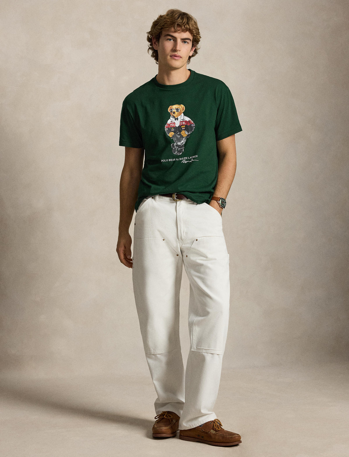 Men's Polo Ralph Lauren Classic Fit Polo Bear T-Shirt Moss Agate