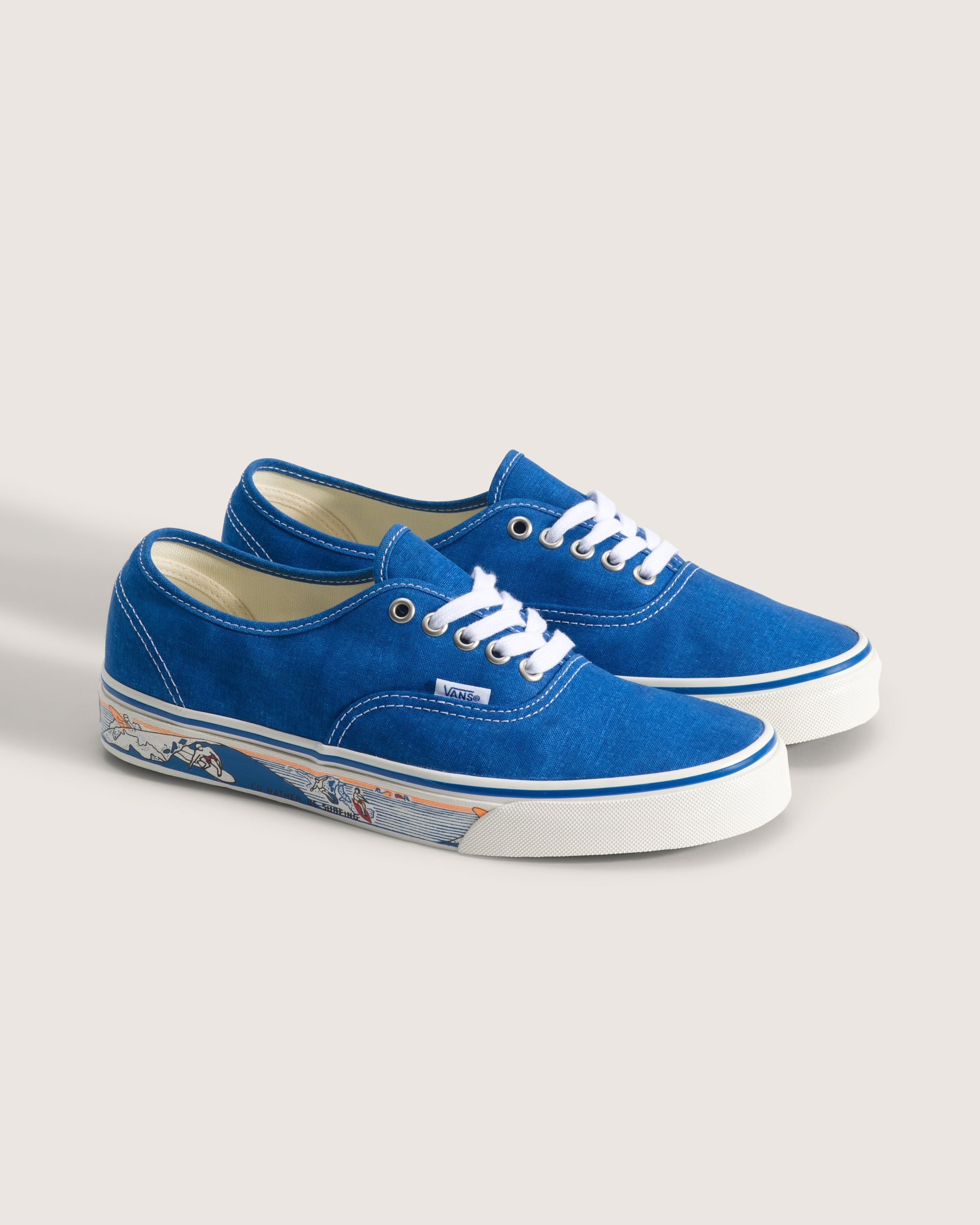 Men's Vans Authentic Shoes Sidewall Print Classic Blue