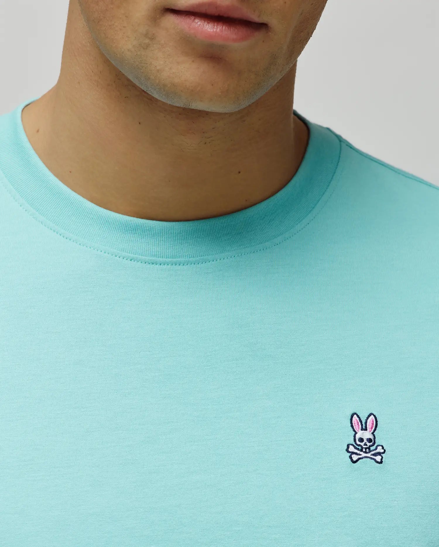 Men's Psycho Bunny Classic Crew Neck Tee Aqua Haze