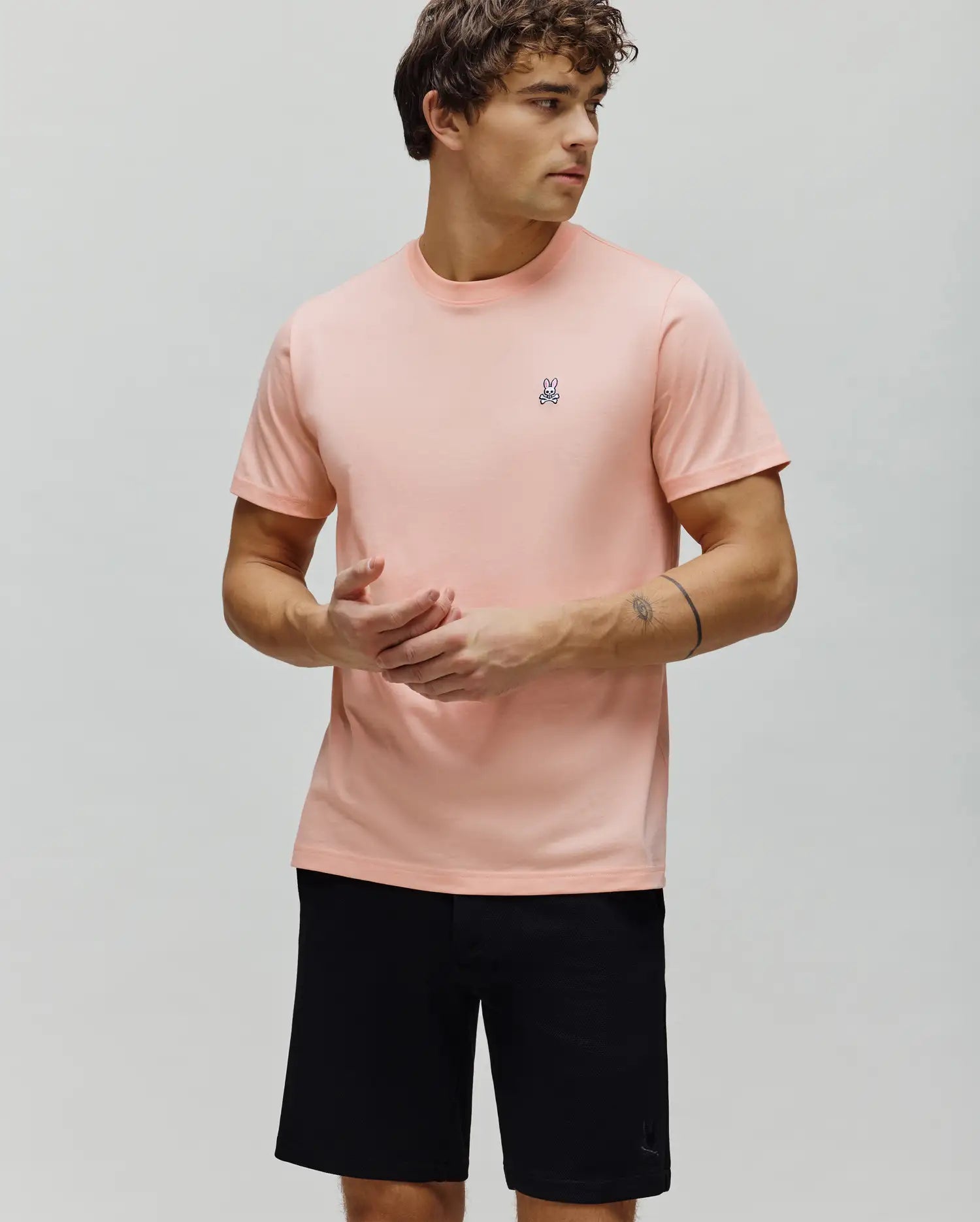 Men's Psycho Bunny Classic Crew Neck Tee Peach Melba