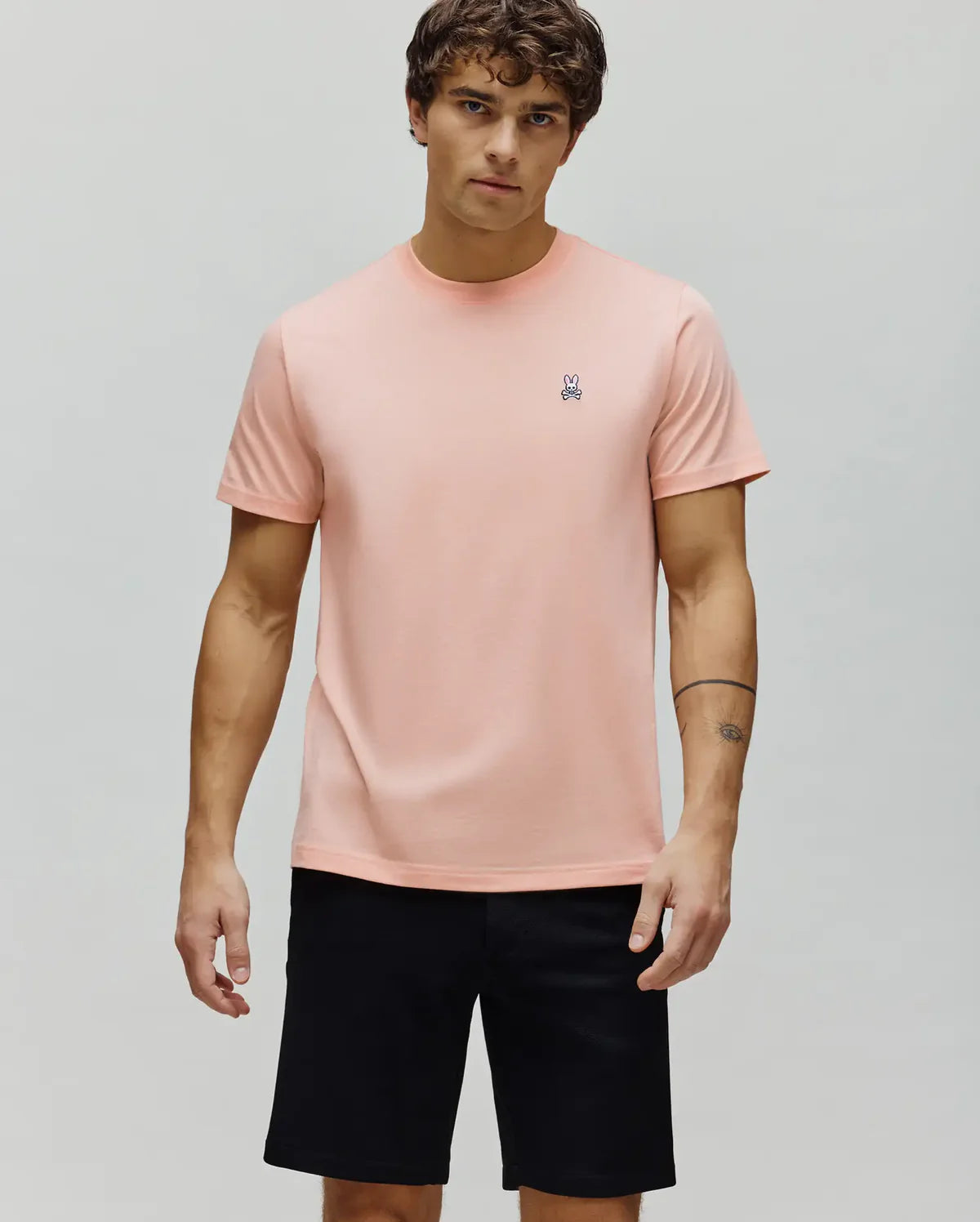 Men's Psycho Bunny Classic Crew Neck Tee Peach Melba