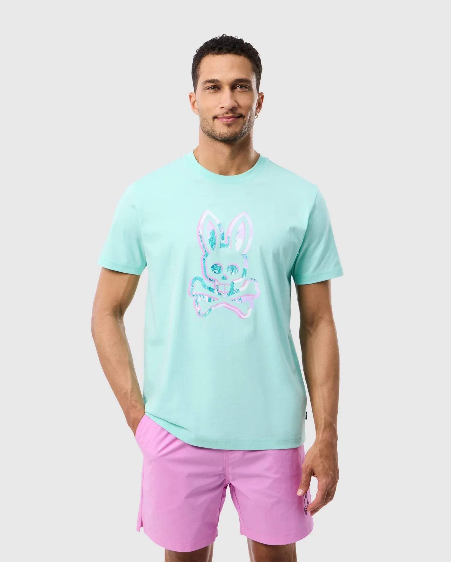 Men's Psycho Bunny Leonard Graphic Tee Beach Glass