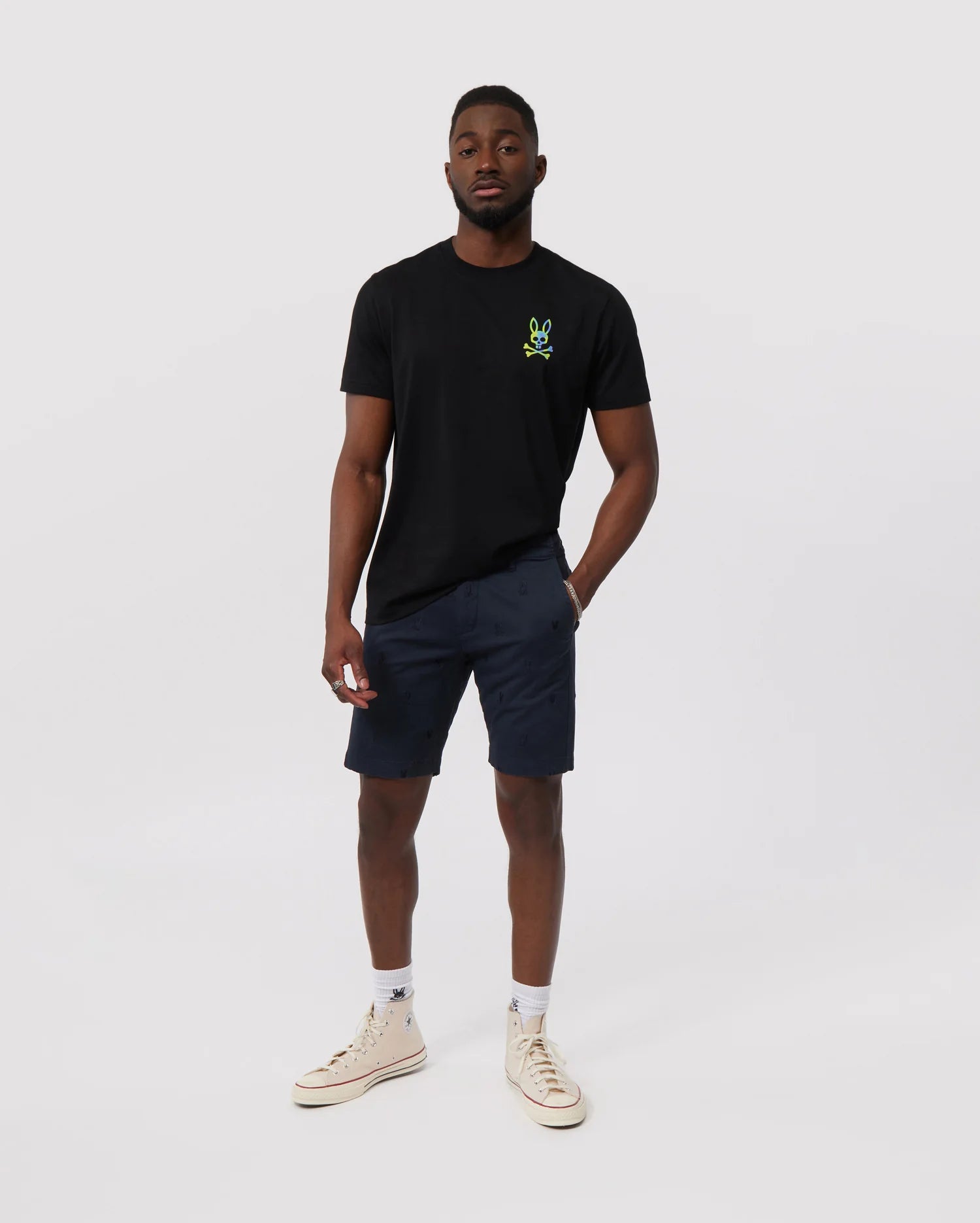 Men's Psycho Bunny Montgomery Back Graphic Tee Black