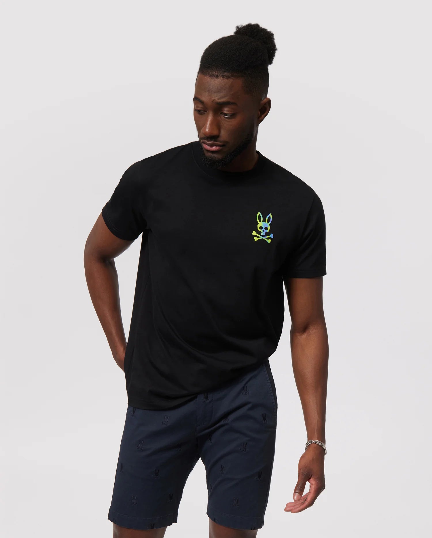 Men's Psycho Bunny Montgomery Back Graphic Tee Black