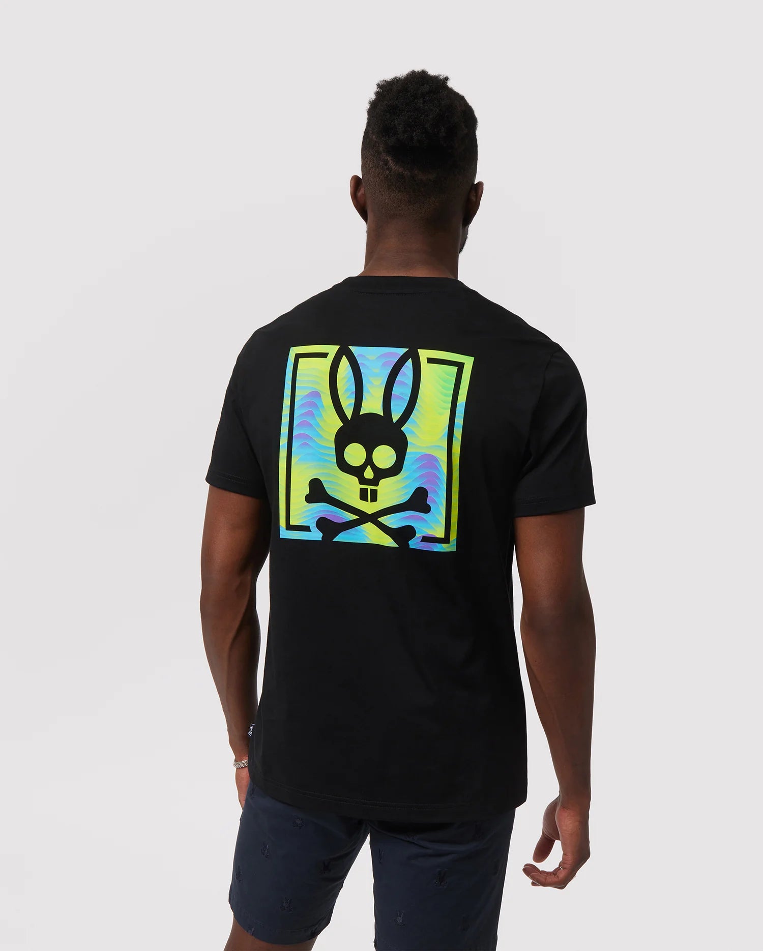 Men's Psycho Bunny Montgomery Back Graphic Tee Black