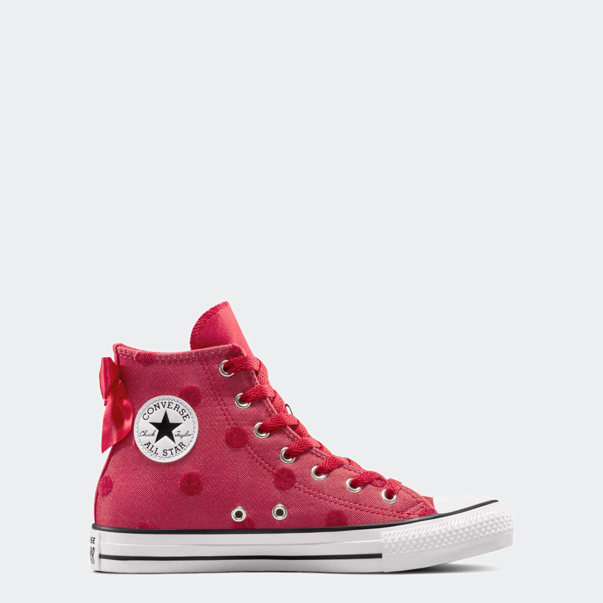 Converse Chuck Taylor All Star Polka Dots & Bow For Kids In Red