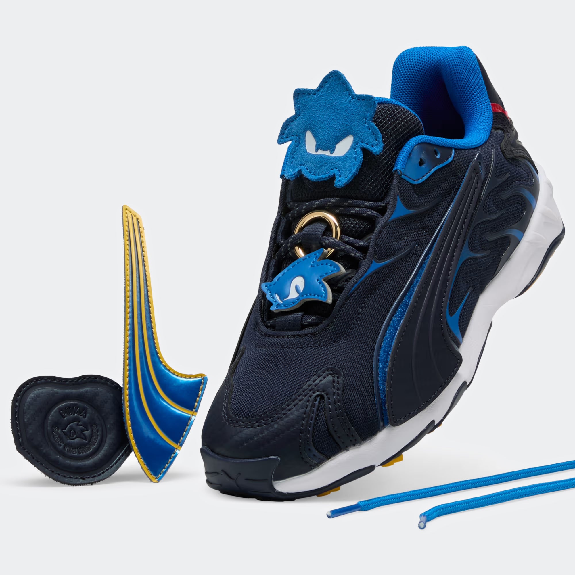 Big Kids PUMA Sonic The Hedgehog x Inhale Shoes Navy