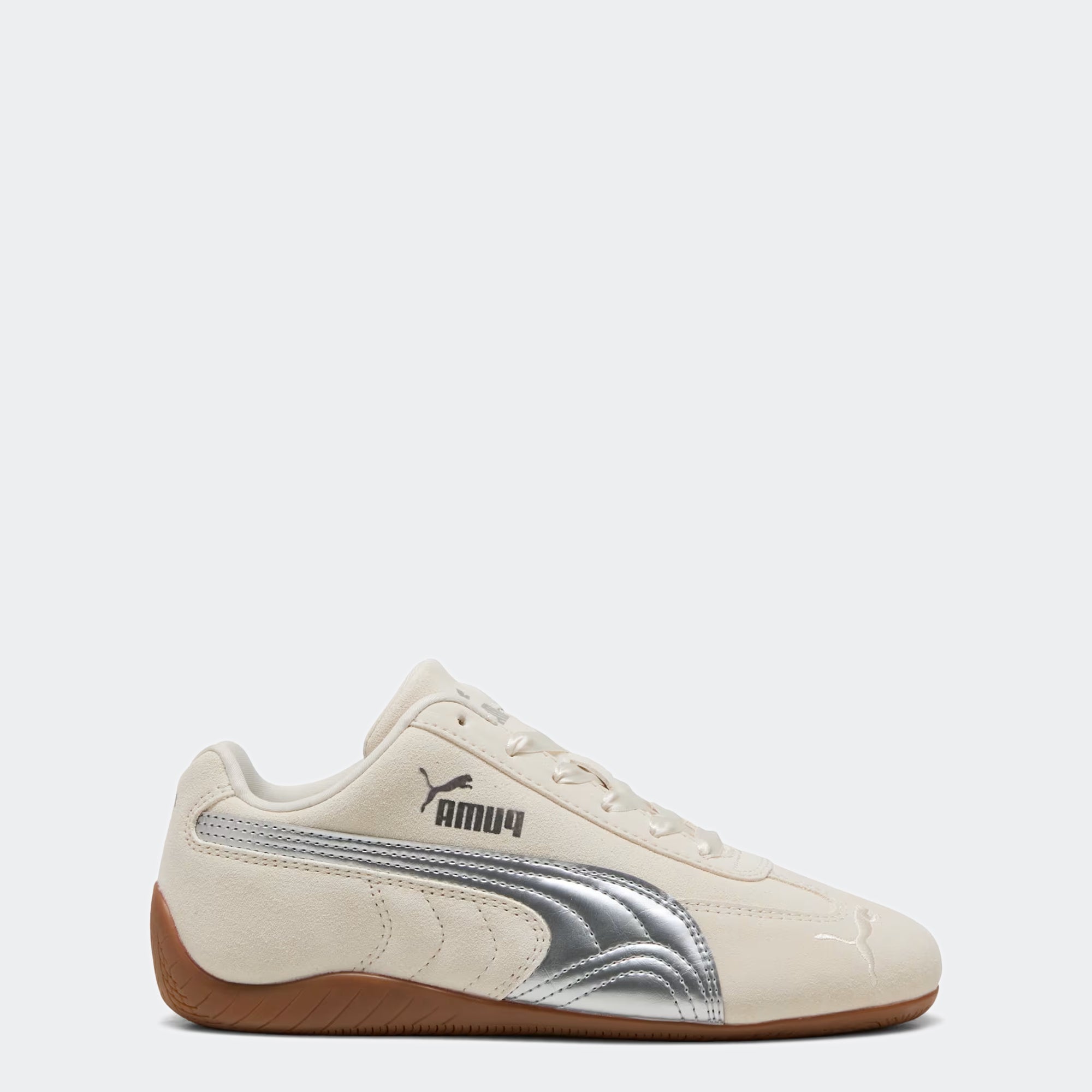Big Kids PUMA Speedcat Metallic Easy On Sneakers Alpine White / PUMA Silver