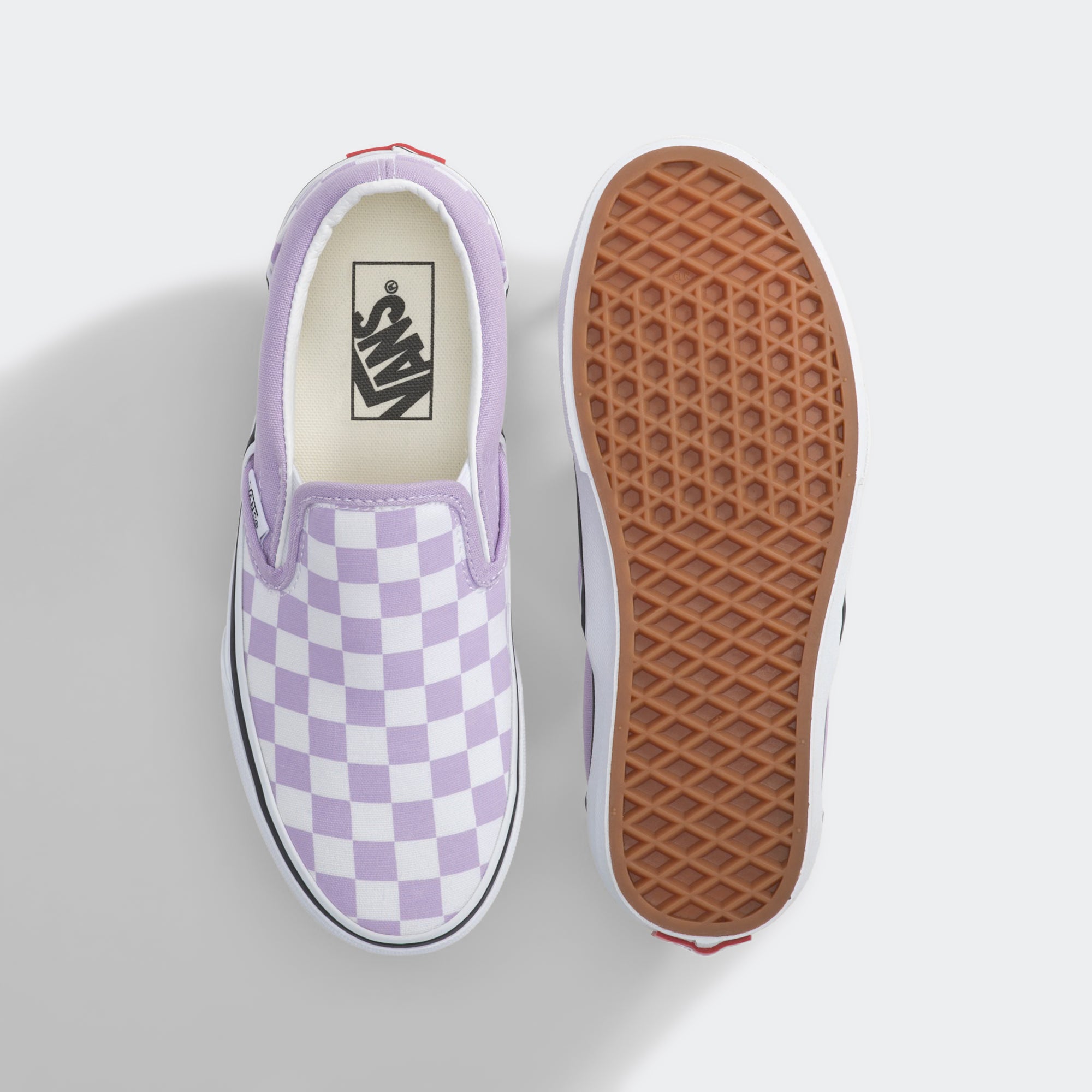 Big Kids Vans Classic Slip-On Checkerboard Shoes Soft Orchid Purple