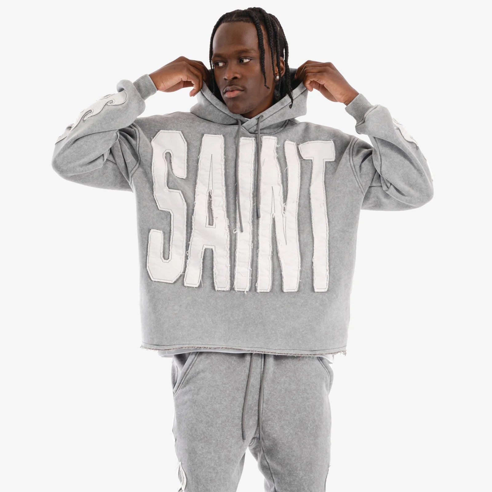 Men's Copper Rivet Saint Hoodie Gray