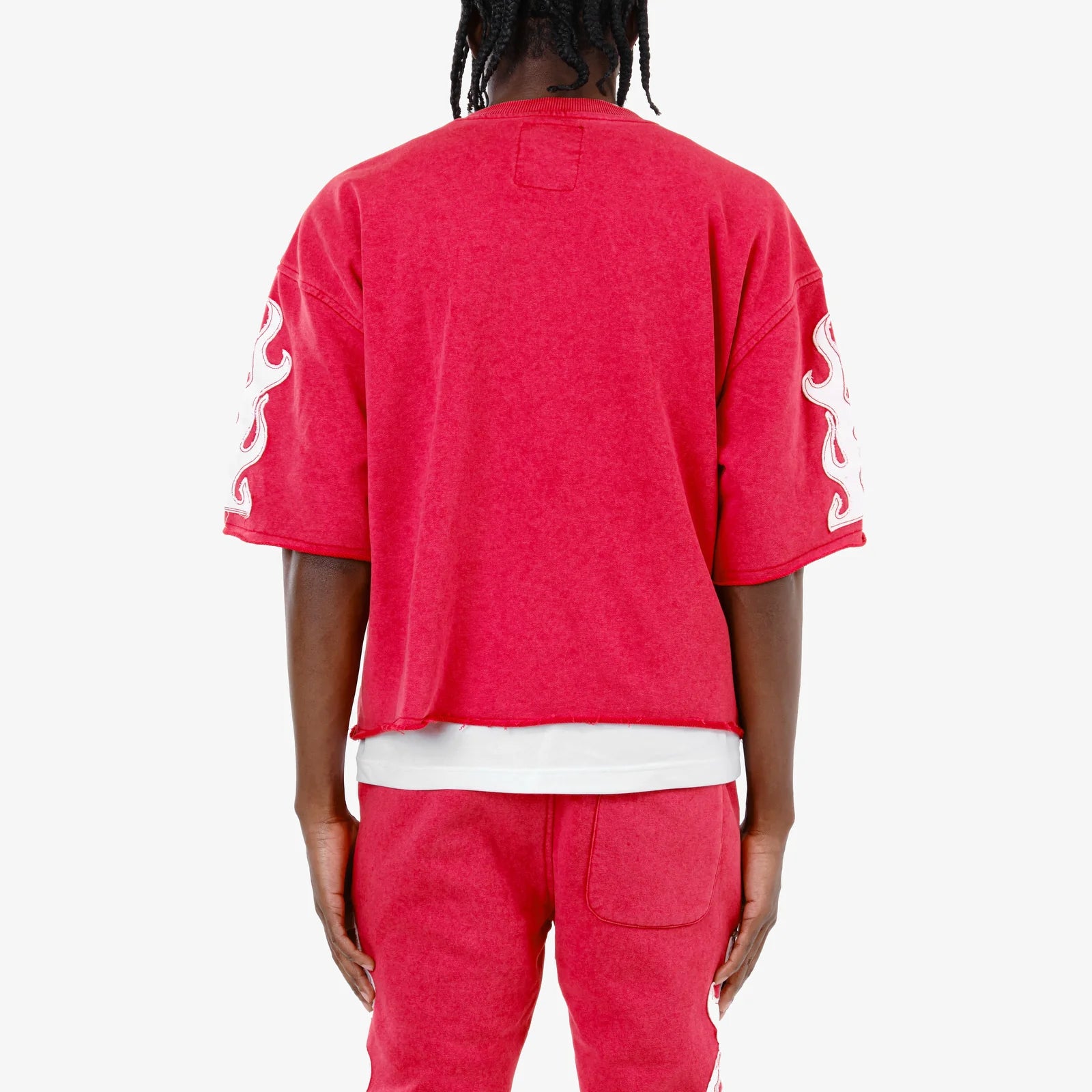 Men's Copper Rivet Cropped Saint Short Sleeve T-Shirt Red