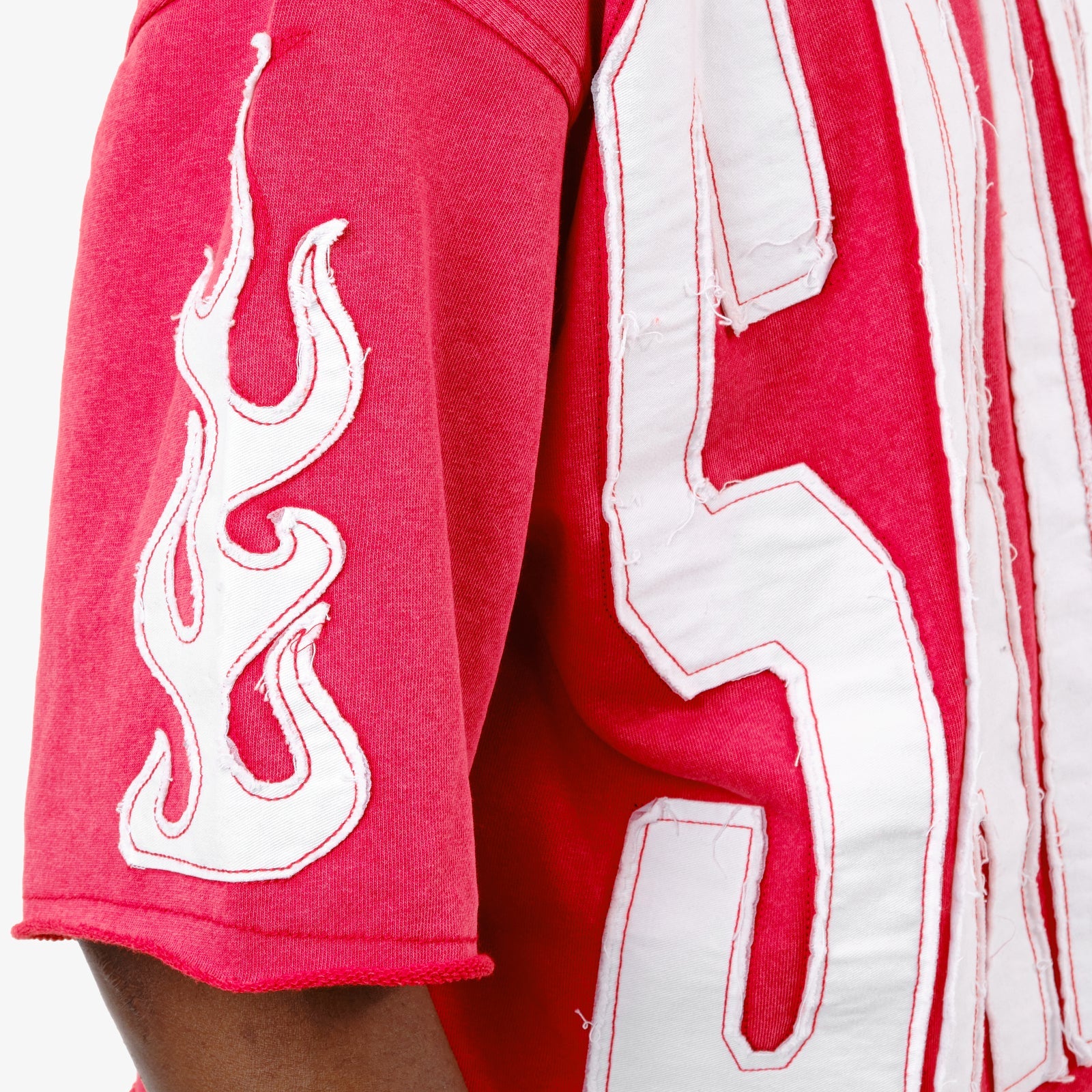 Men's Copper Rivet Cropped Saint Short Sleeve T-Shirt Red