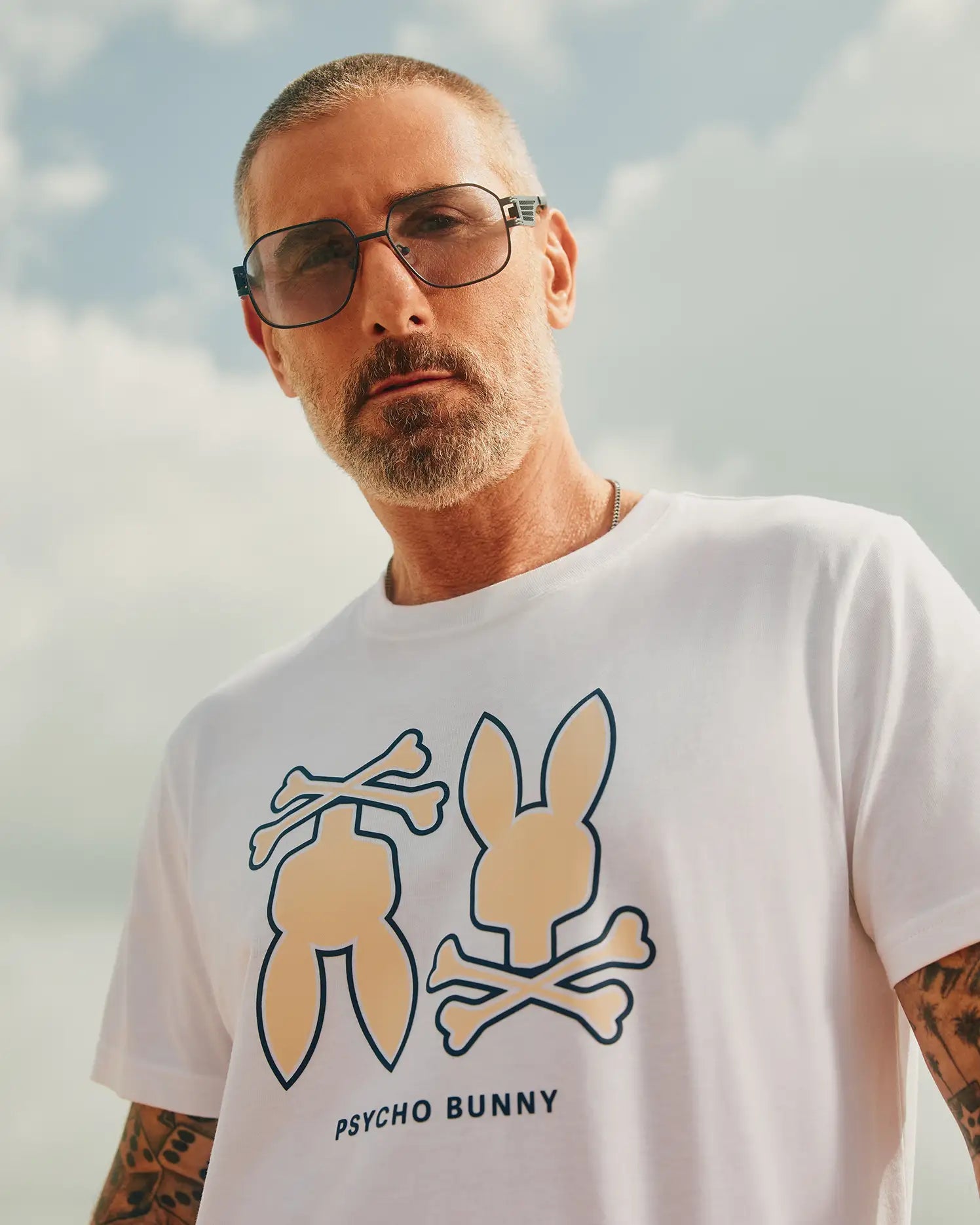 Men's Psycho Bunny Dawson Graphic Tee White