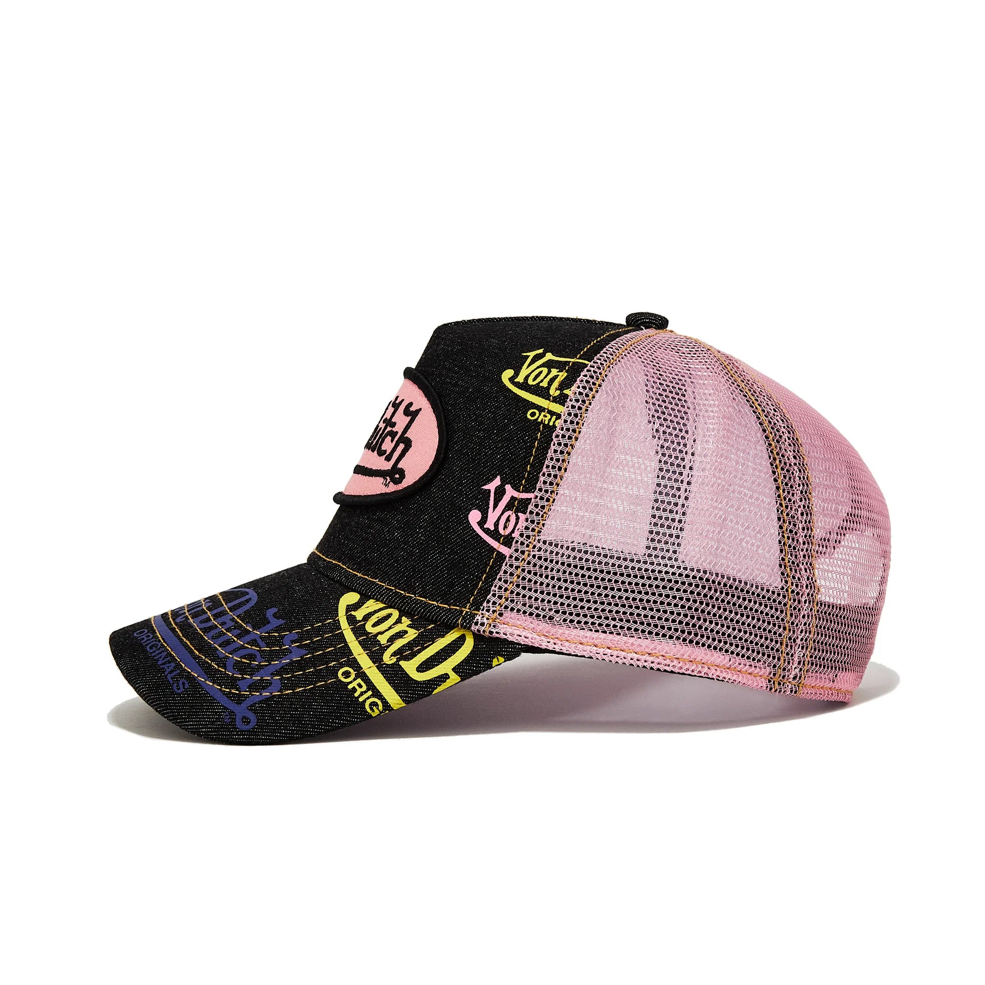 Von Dutch Tagged Trucker Hat Black Pink