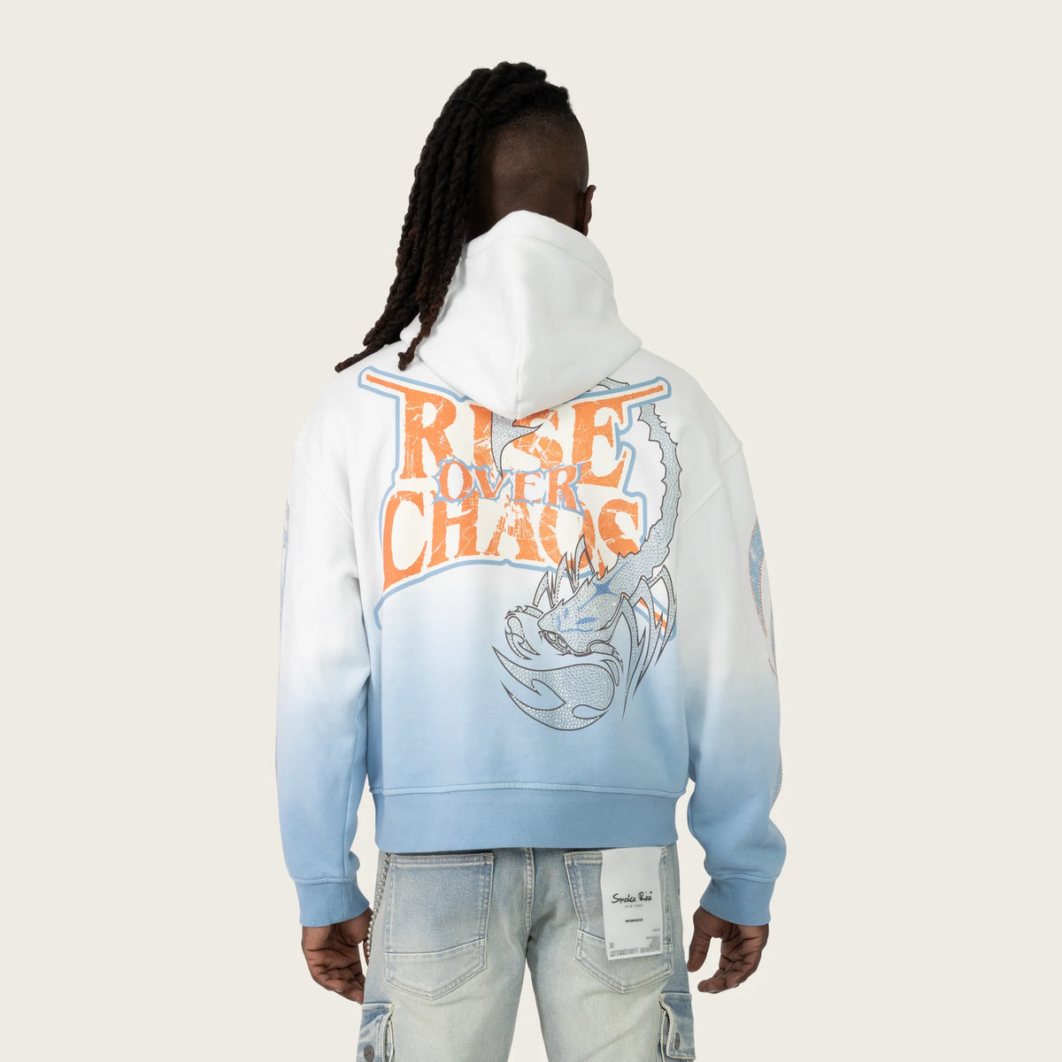 Men's Smoke Rise Oversized Scorpion Hoodie Chalk
