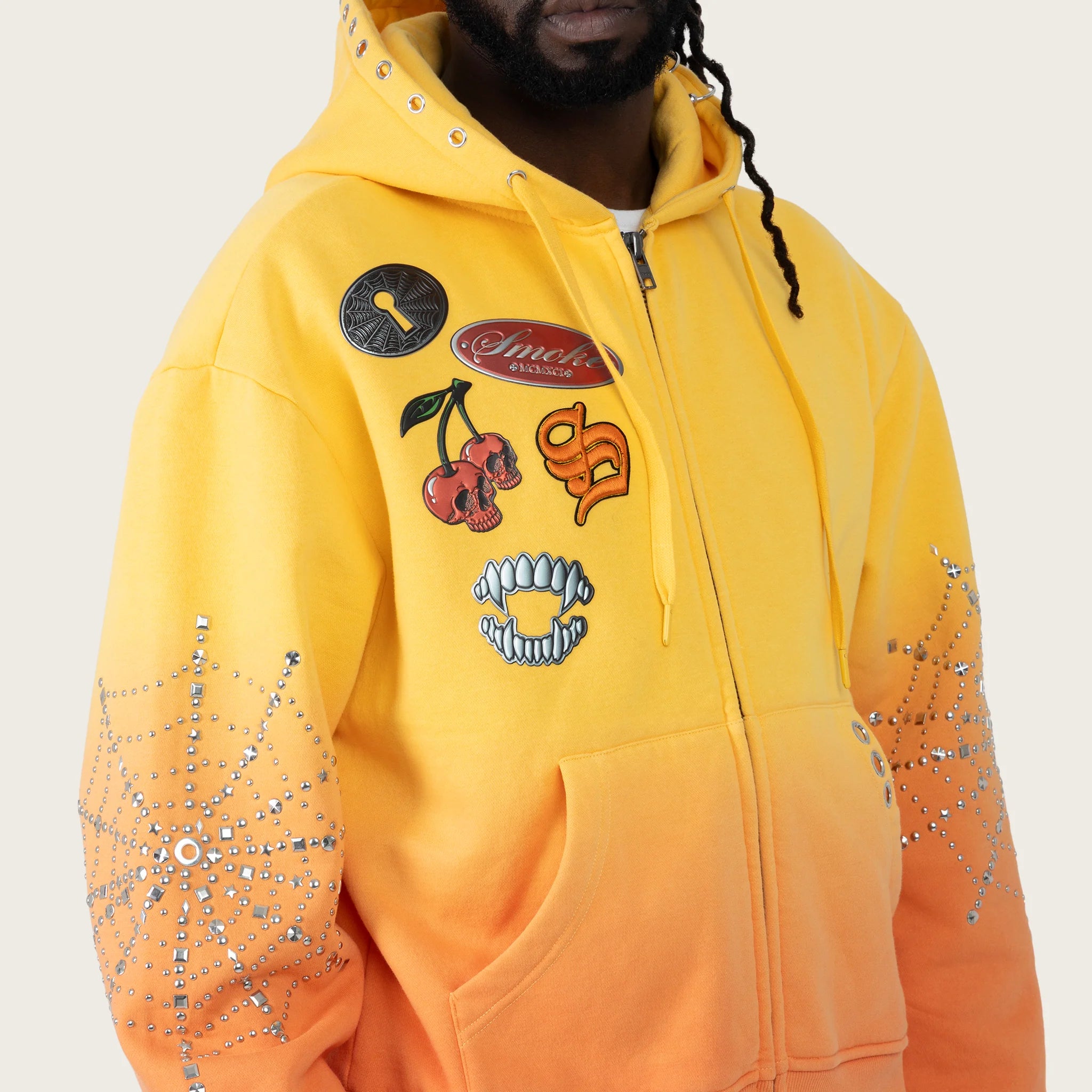 Men's Smoke Rise Oversized No Rules Fleece Full Zip Hoodie Daffodil Yellow