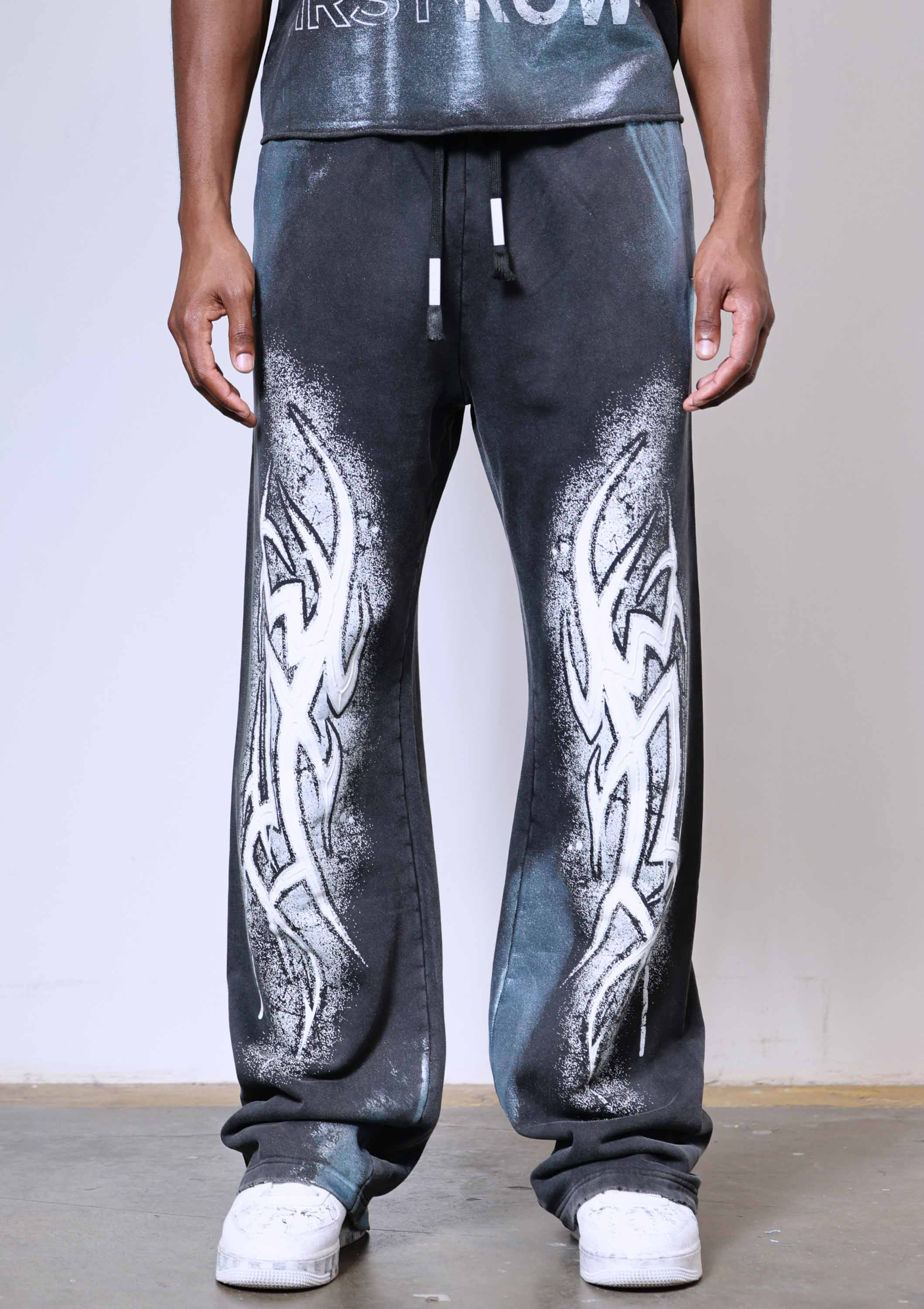 Men's First Row Y2K Tribal Baggy Jogger