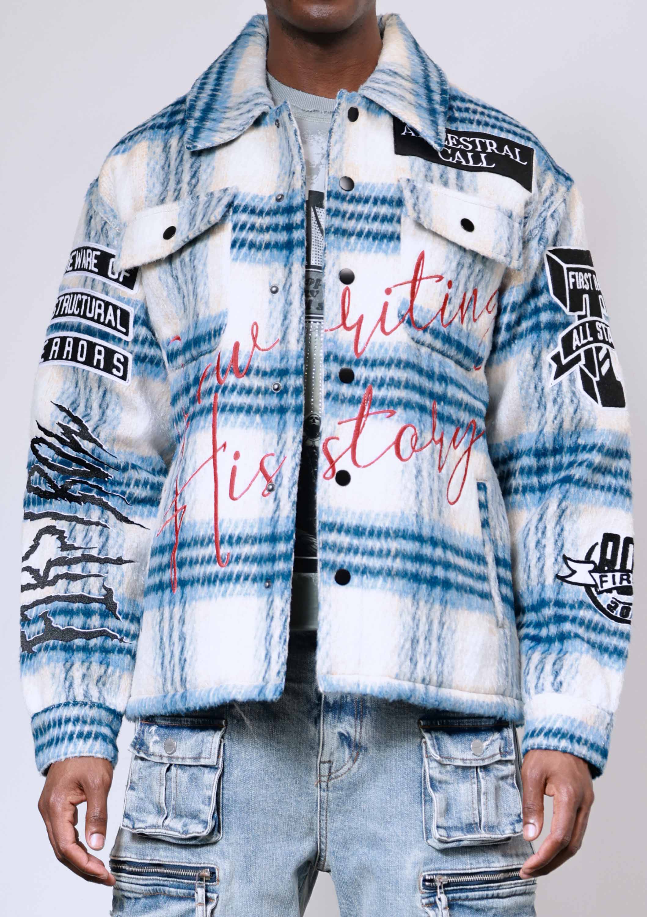 Men's First Row Ancestral Call Shacket Blue