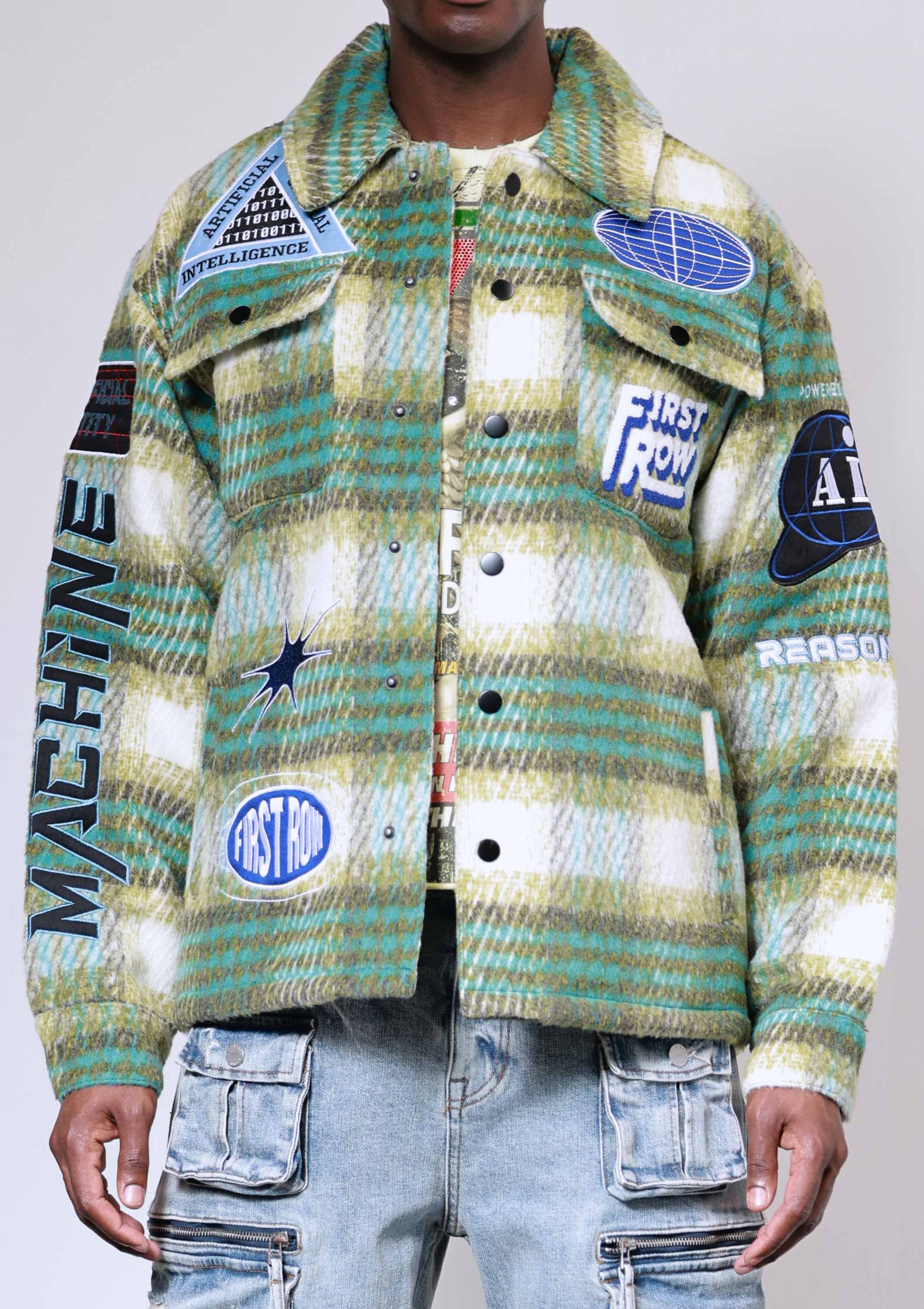 Men's First Row Post Human Shacket Green