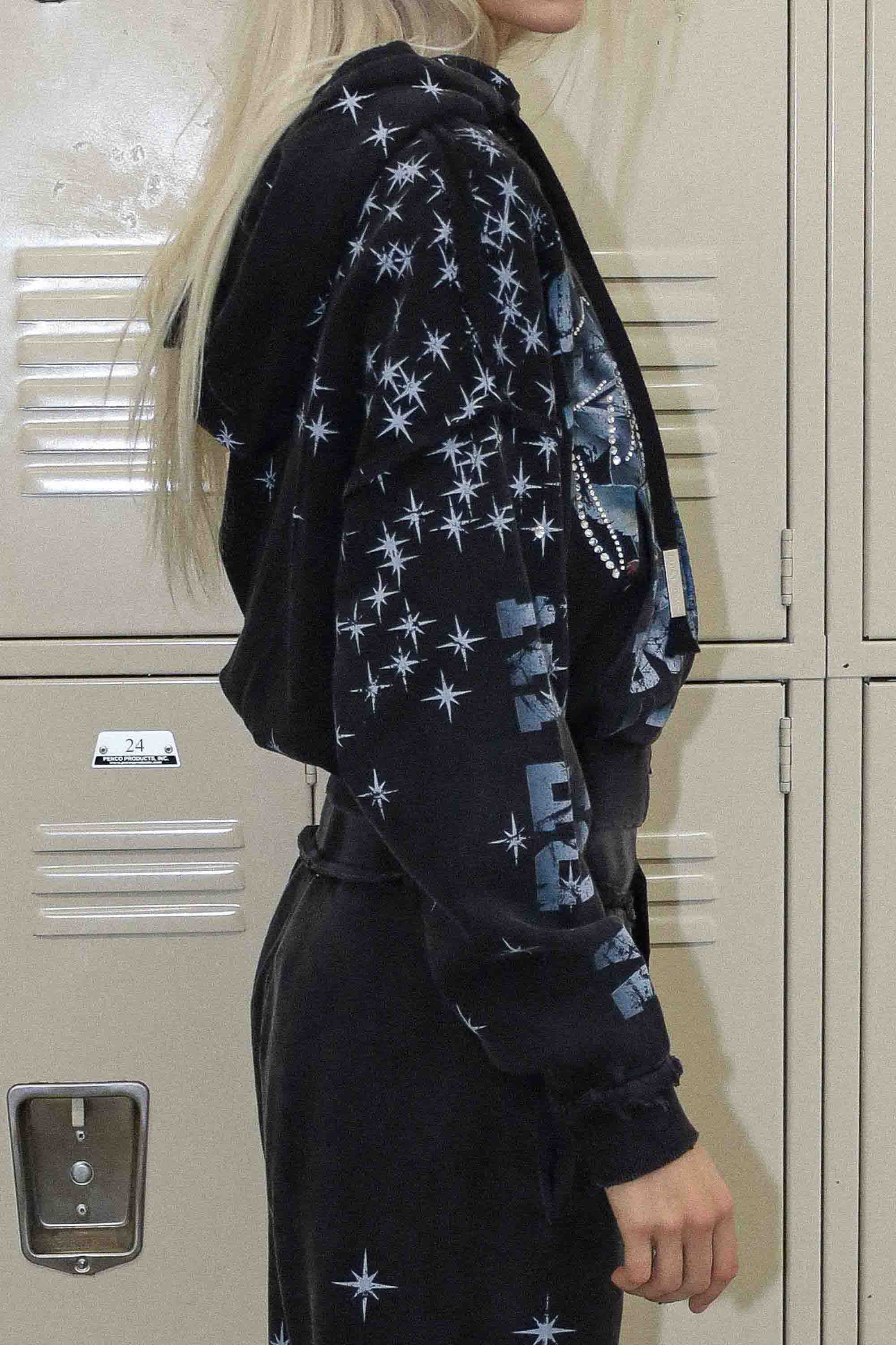 Women's First Row Made in Heaven Stardust Zip Up Hoodie Black
