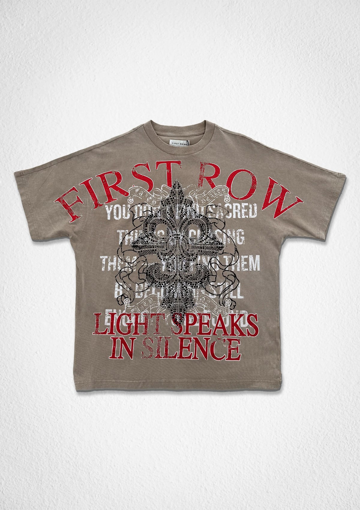 Men's First Row Light Speaks in Silence Tee Khaki