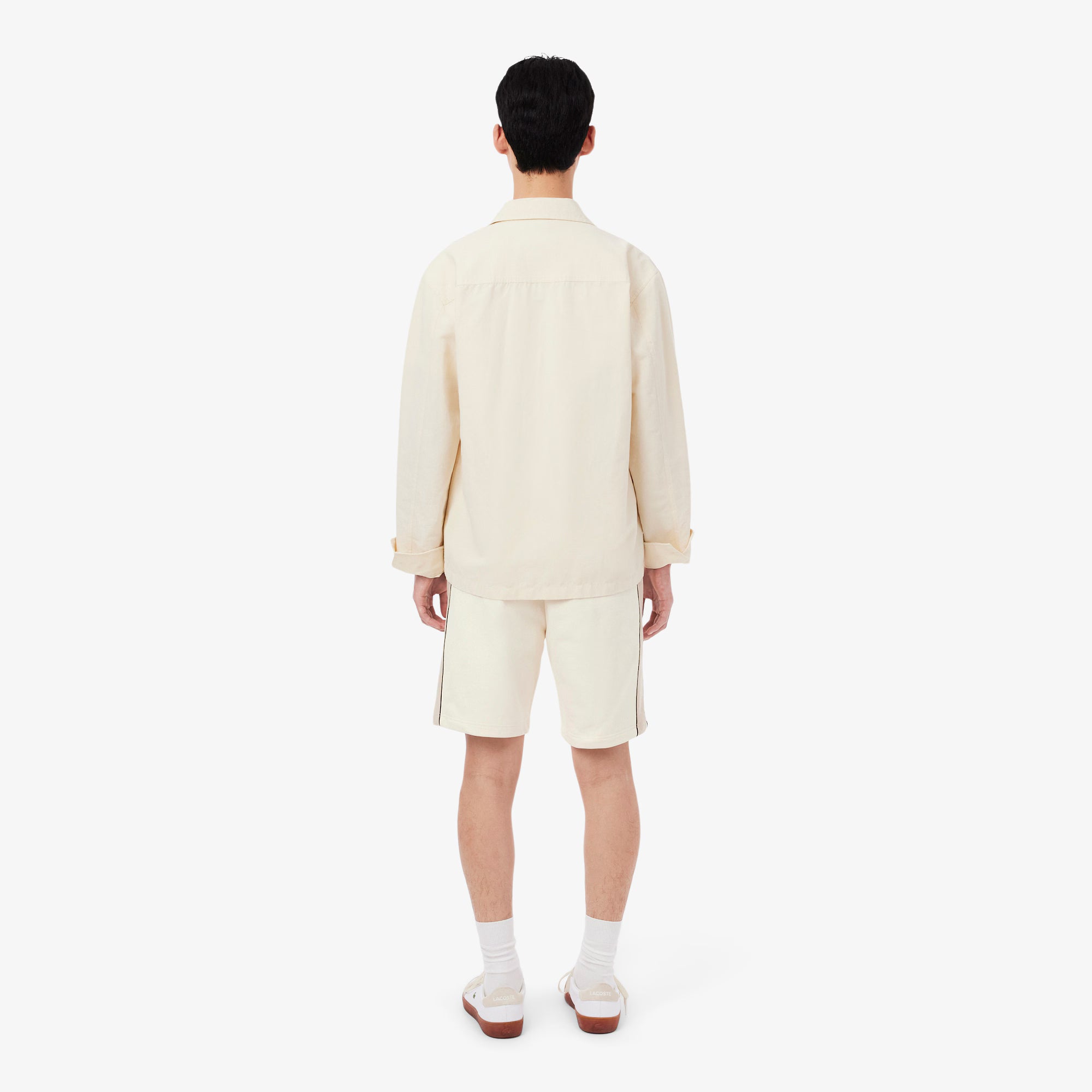 Men's Lacoste Regular Fit Colorblock Fleece Shorts Beige
