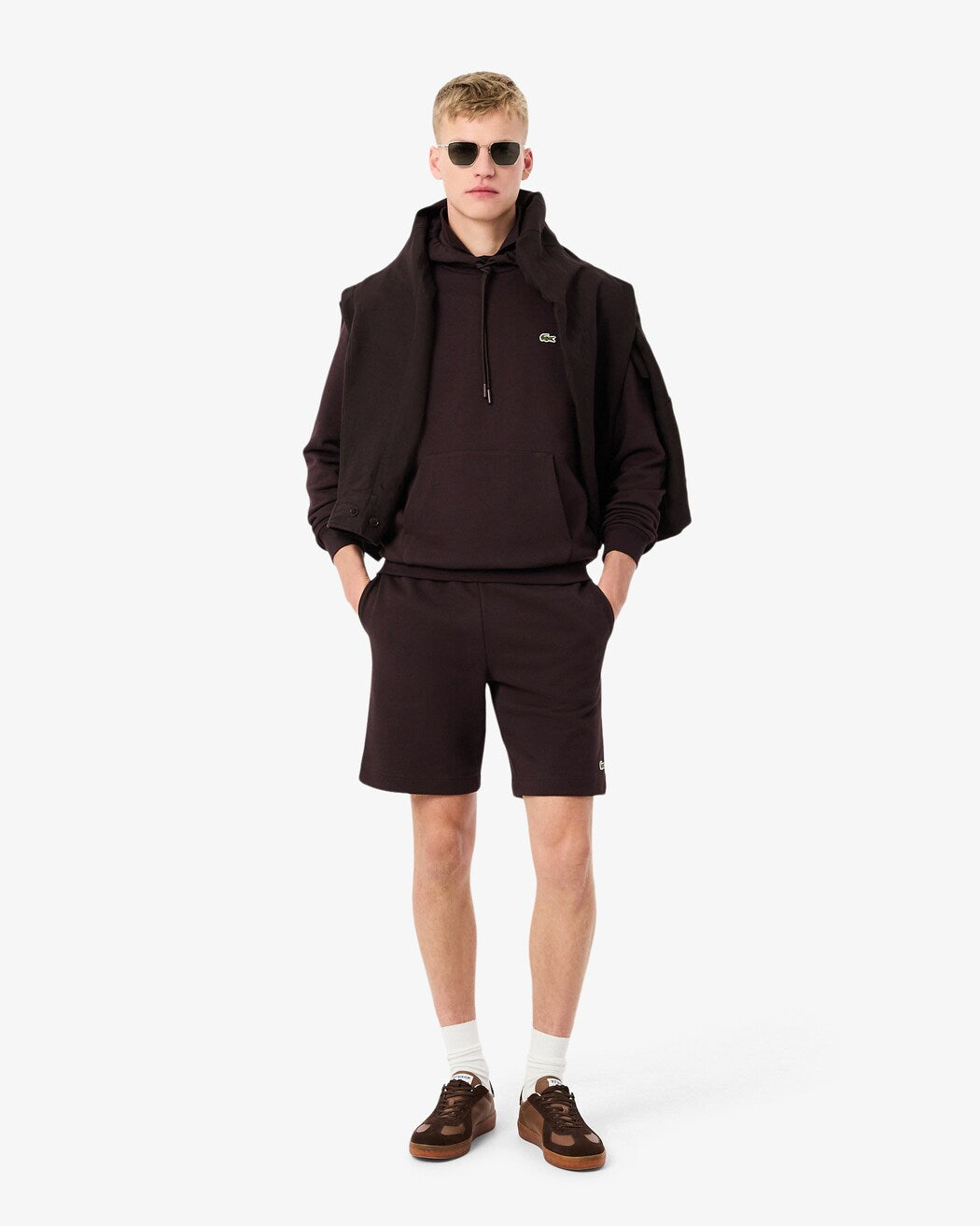 Men's Lacoste Regular Fit Fleece Shorts Brown