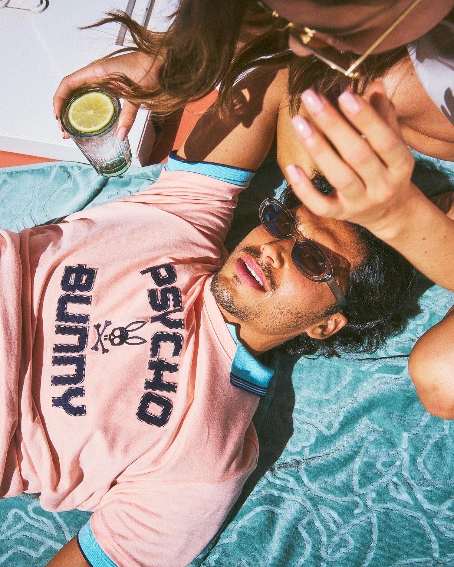 Men's Psycho Bunny Gage Wordmark Tee Peach Melba