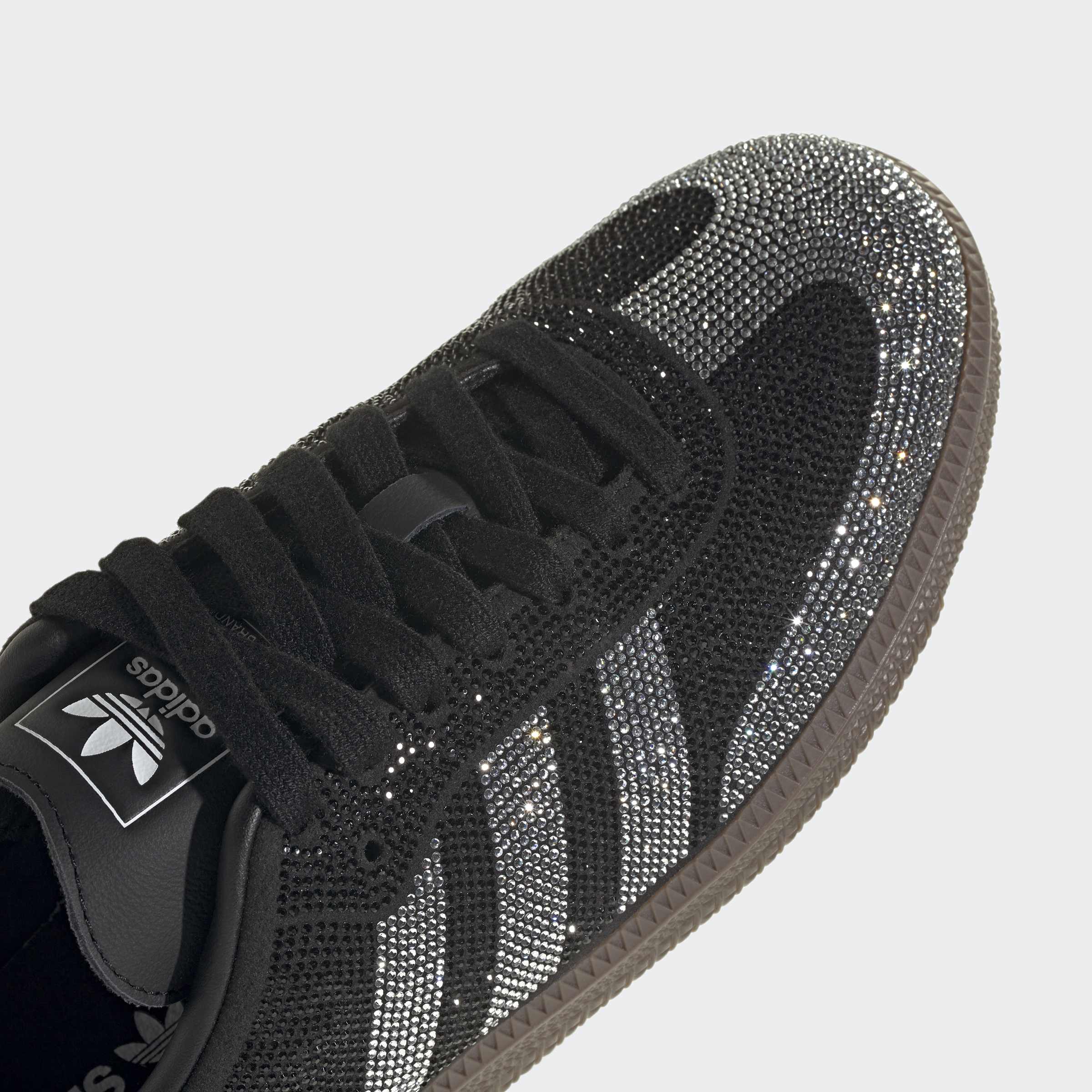 Women's adidas Originals Samba OG Shoes Black Rhinestone