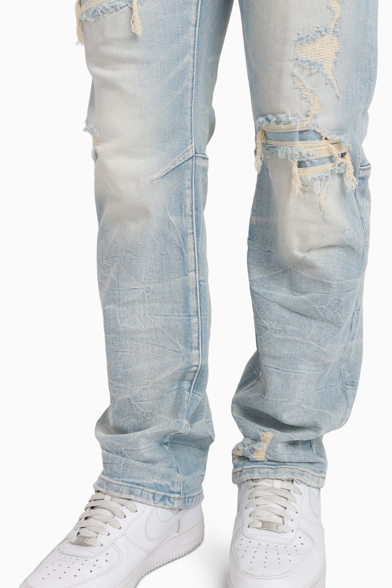 Men's Smoke Rise Heavy Whisker Effect Jeans Lily Blue
