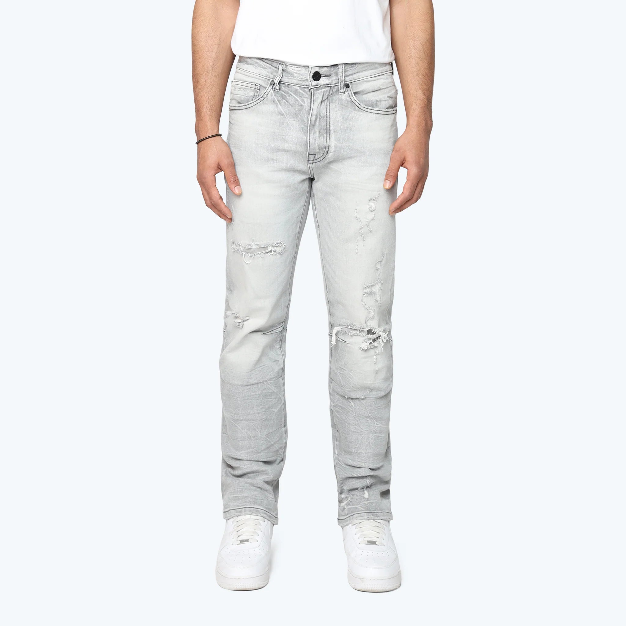 Men's Smoke Rise Straight Heavy Whisker Effect Jeans Rubio Grey
