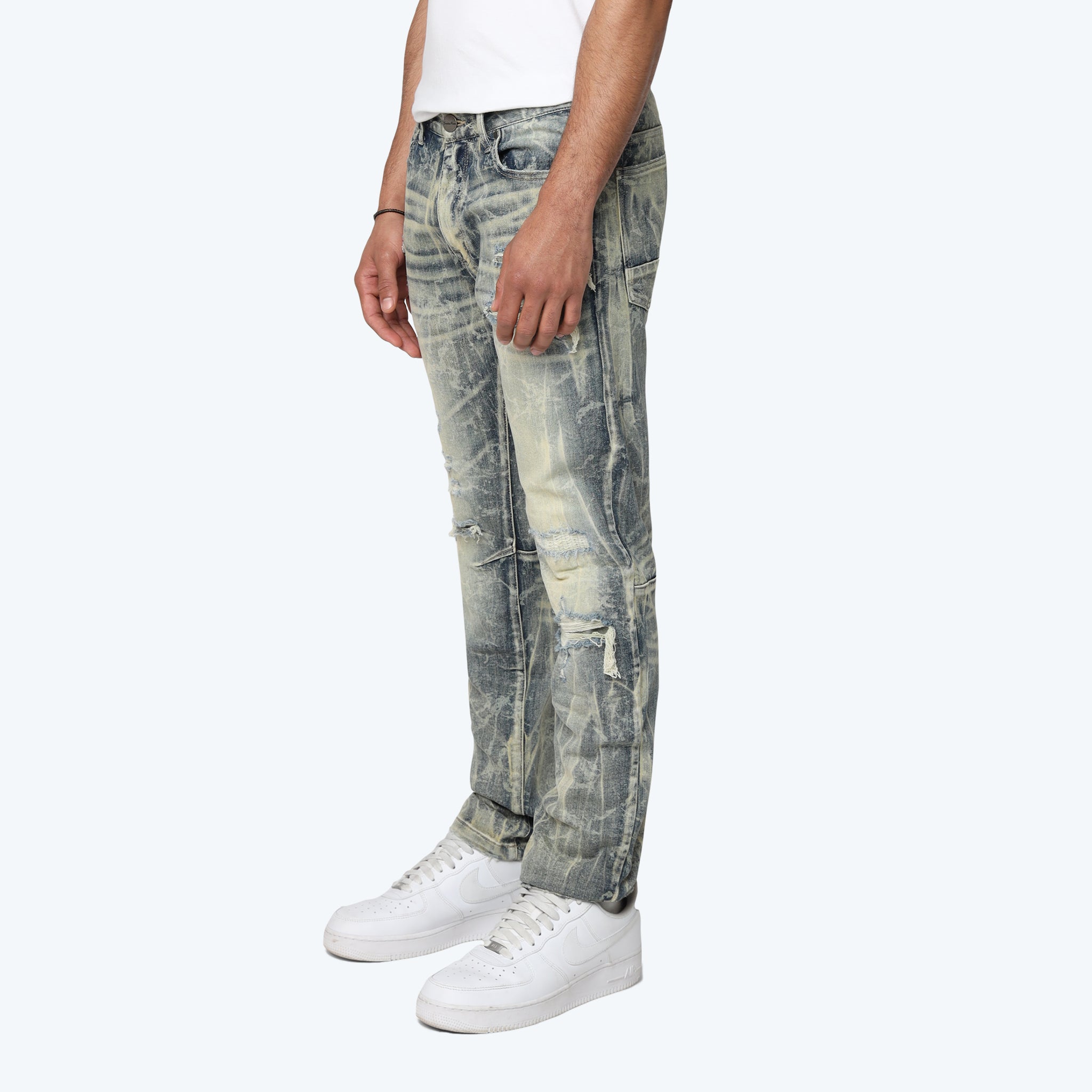 Men's Smoke Rise Slim Gradation Effect Jeans Kelly Blue