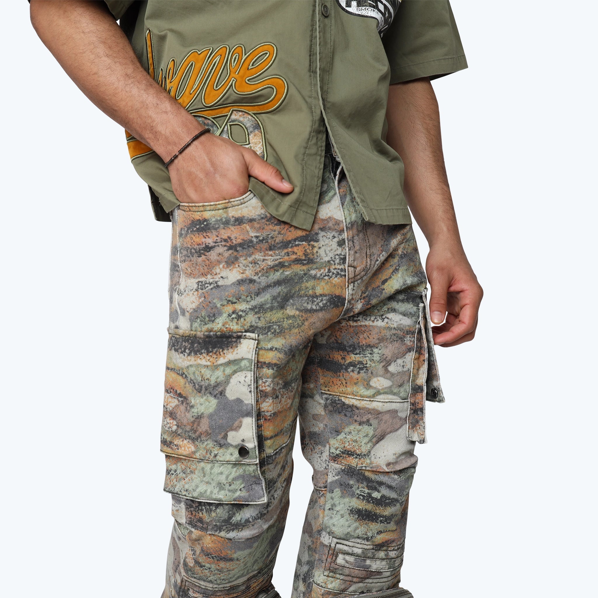 Men's Smoke Rise Long Straight Wilds Utility Twill Pants Tiger Camo