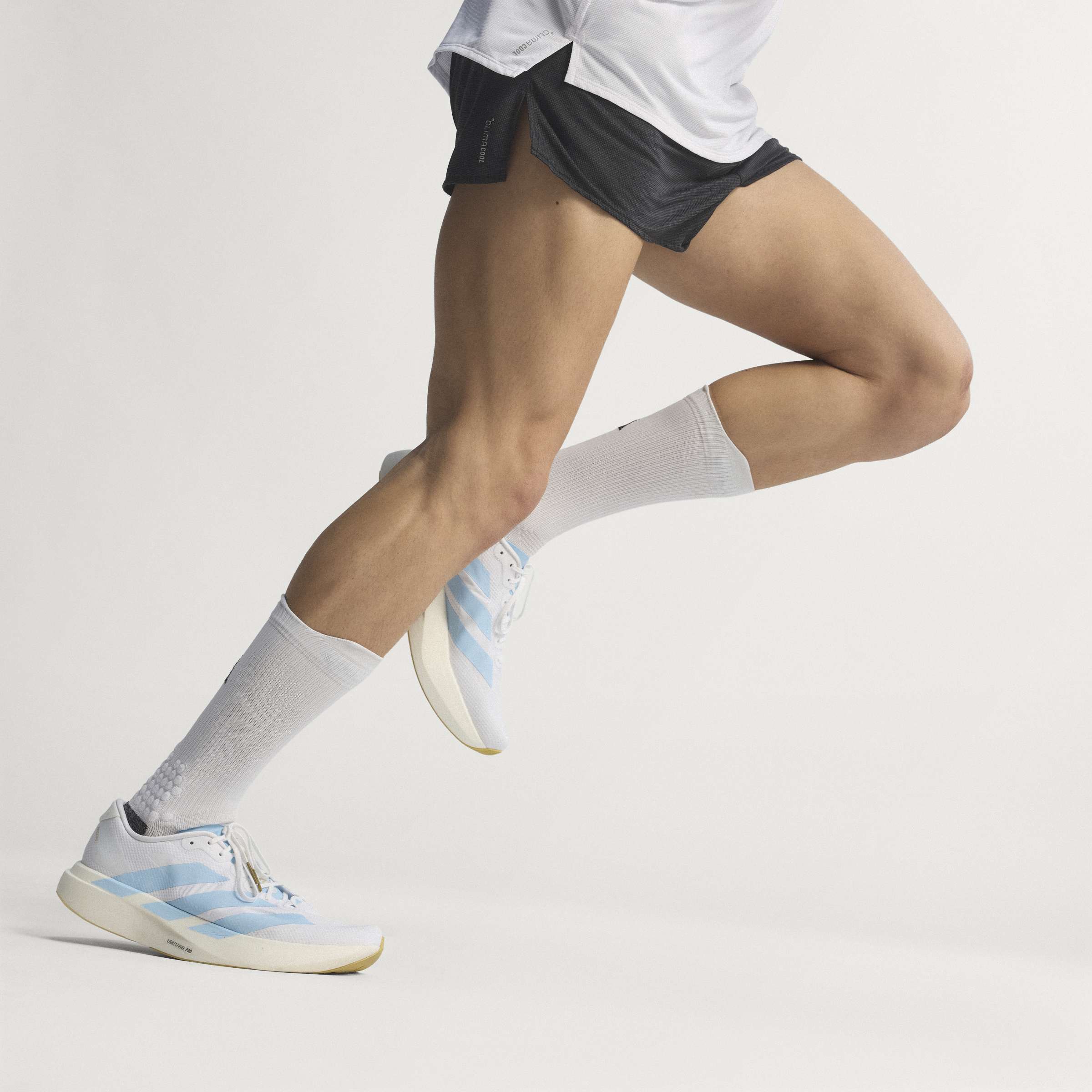 Men's adidas Running Adizero Evo SL Woven Shoes Cloud White / Clear Blue