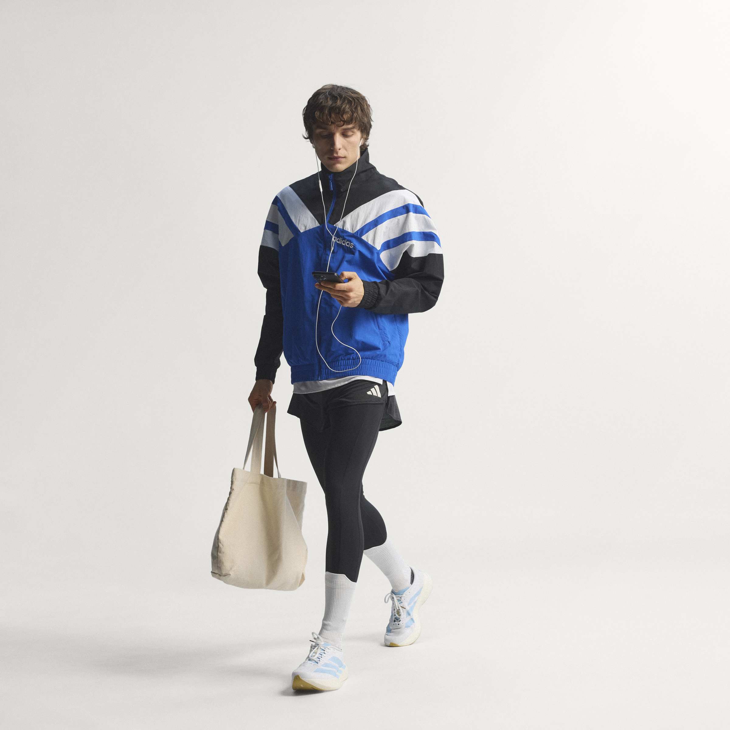 Men's adidas Running Adizero Evo SL Woven Shoes Cloud White / Clear Blue