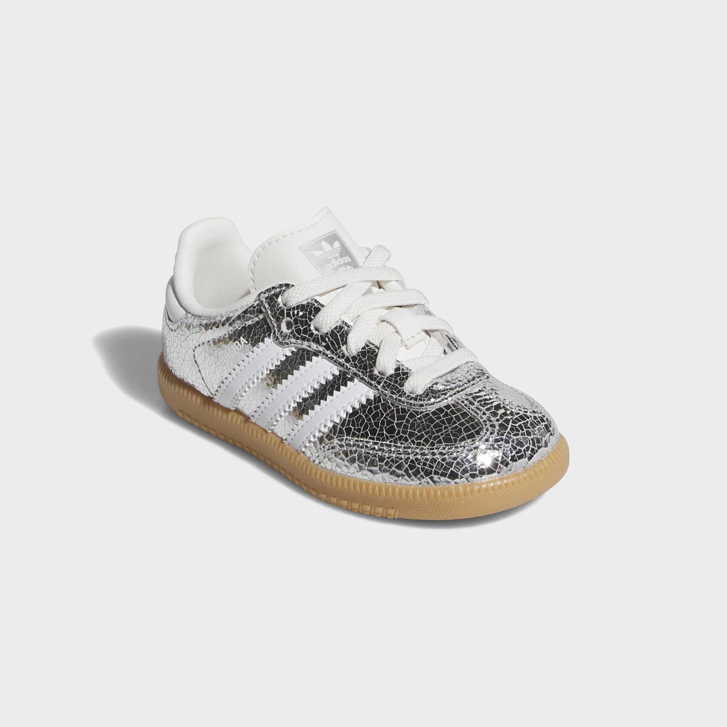 Toddlers adidas Originals Samba OG Shoes Silver Metallic / Cloud White / Gum